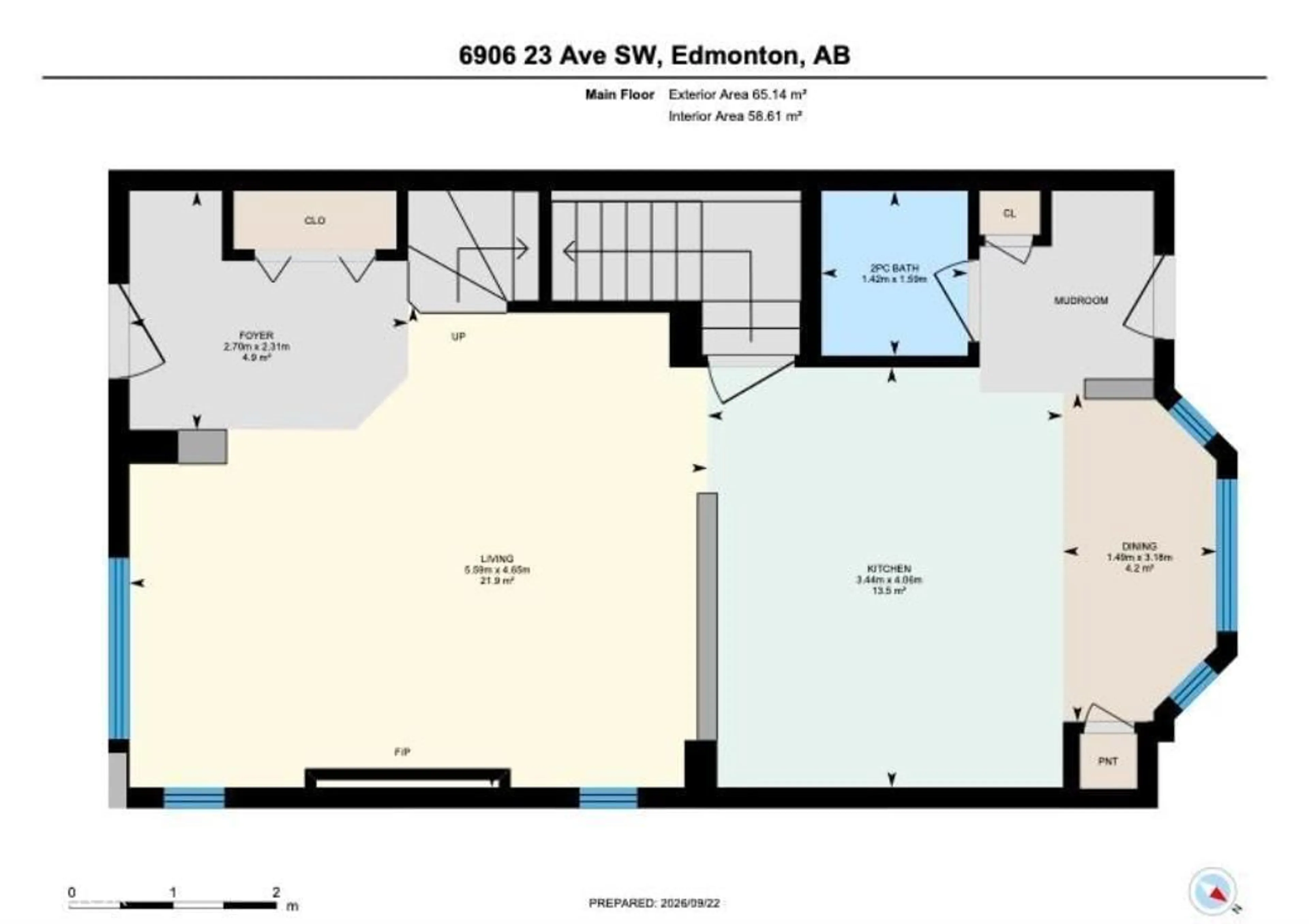 Floor plan for 6906 23 AV, Edmonton Alberta T6X1Z3