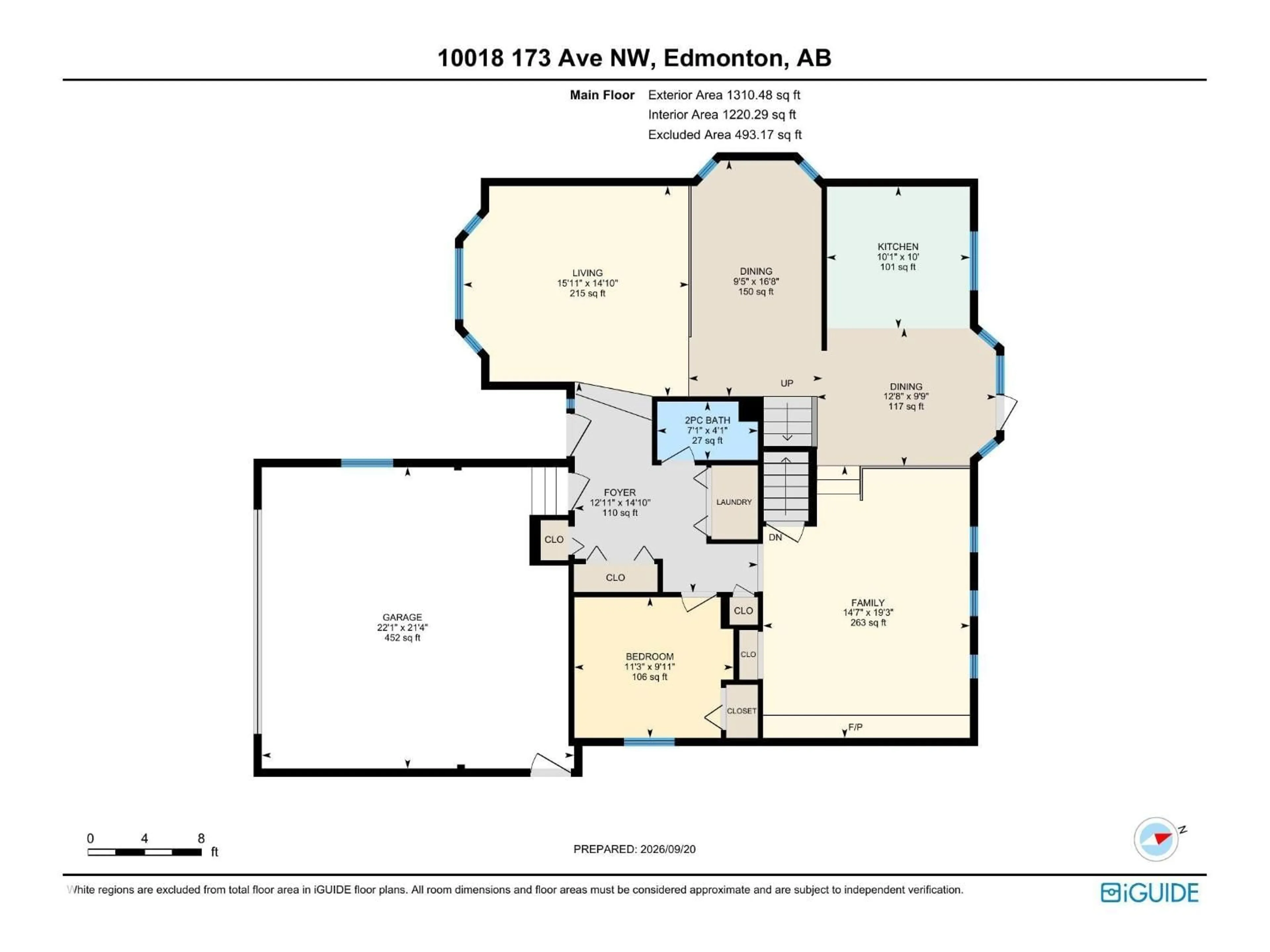 Floor plan for 10018 173 AV, Edmonton Alberta T5X3X9
