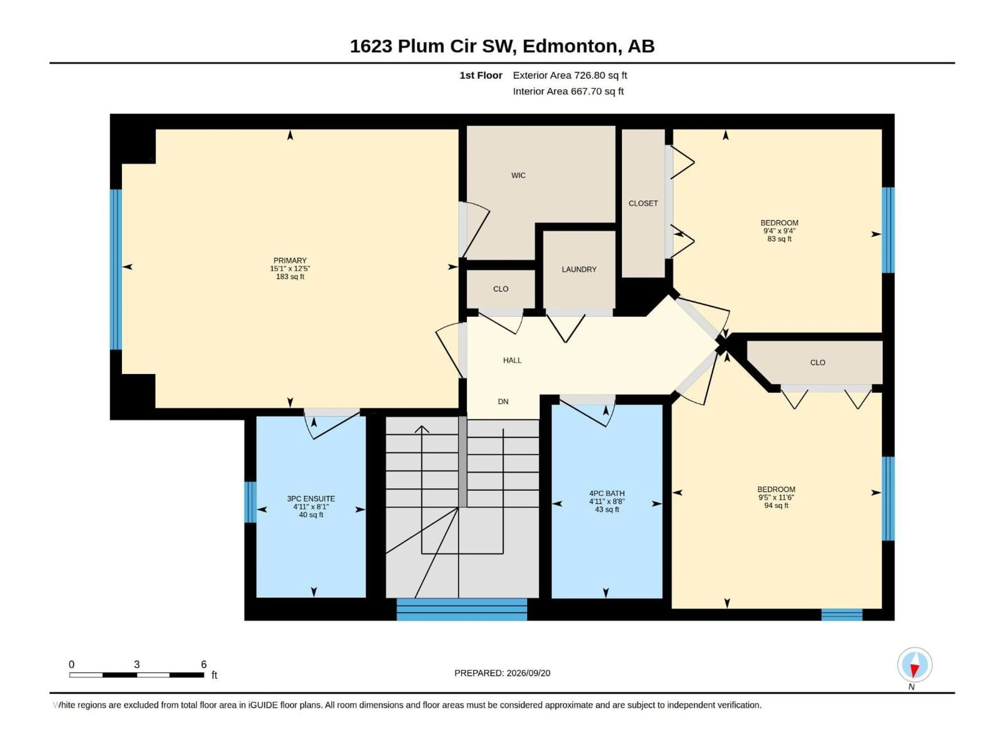 Floor plan for SW - 1623 PLUM CI, Edmonton Alberta T6X2X1