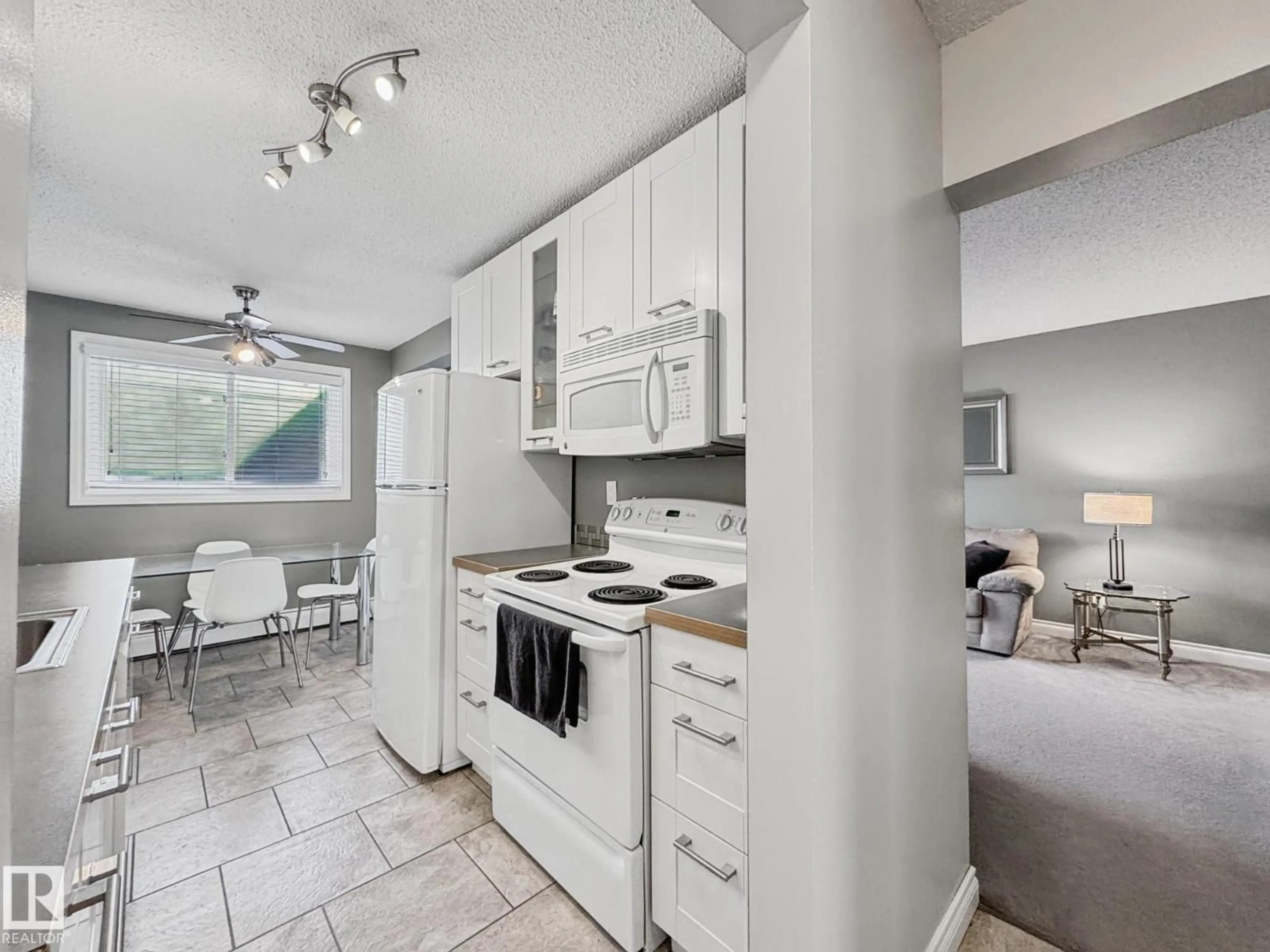Open concept kitchen, ceramic/tile floor for #304 - 10320 113 ST, Edmonton Alberta T5K1P6