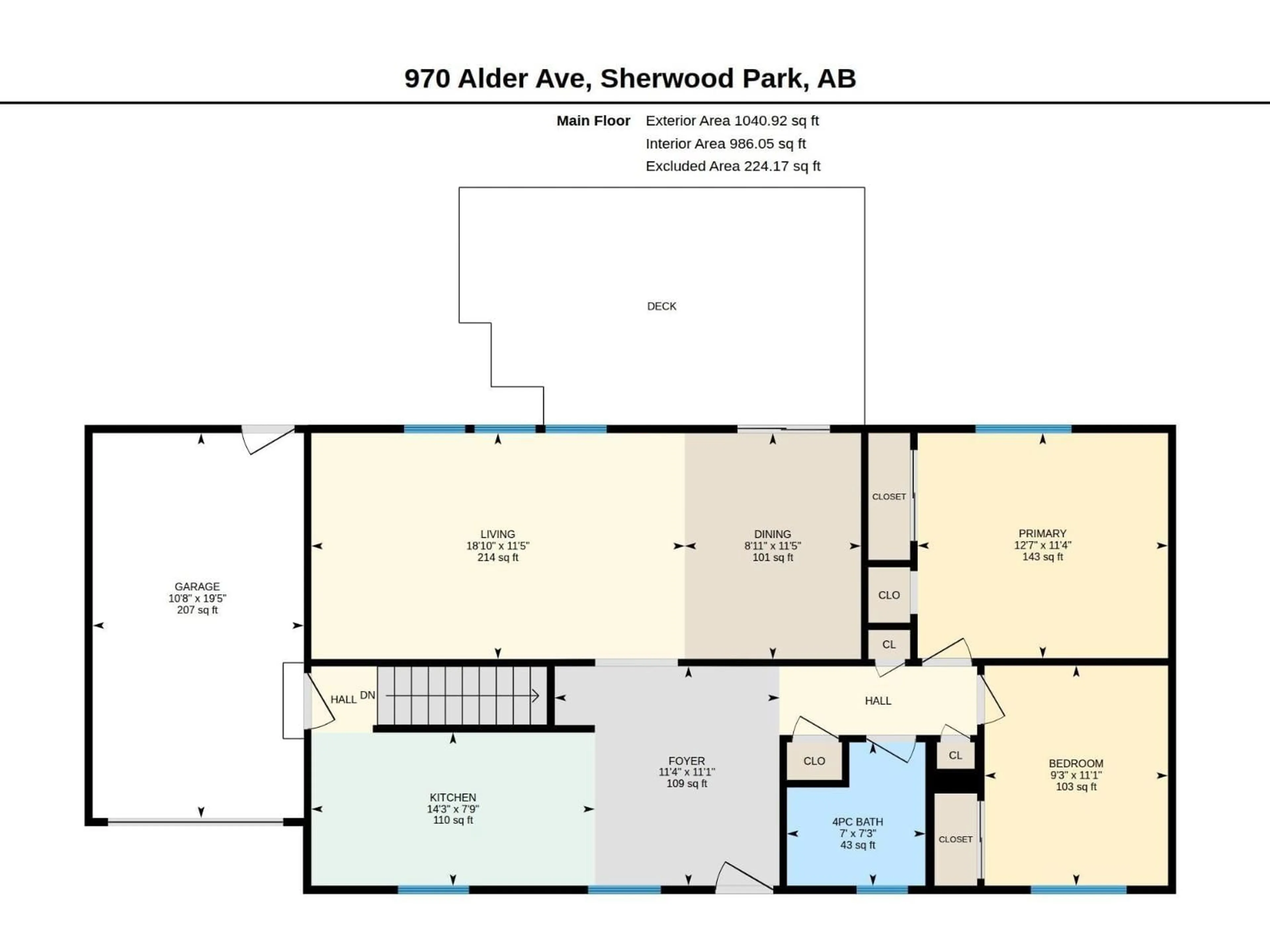 Floor plan for 970 ALDER AVE, Sherwood Park Alberta T8A1V6