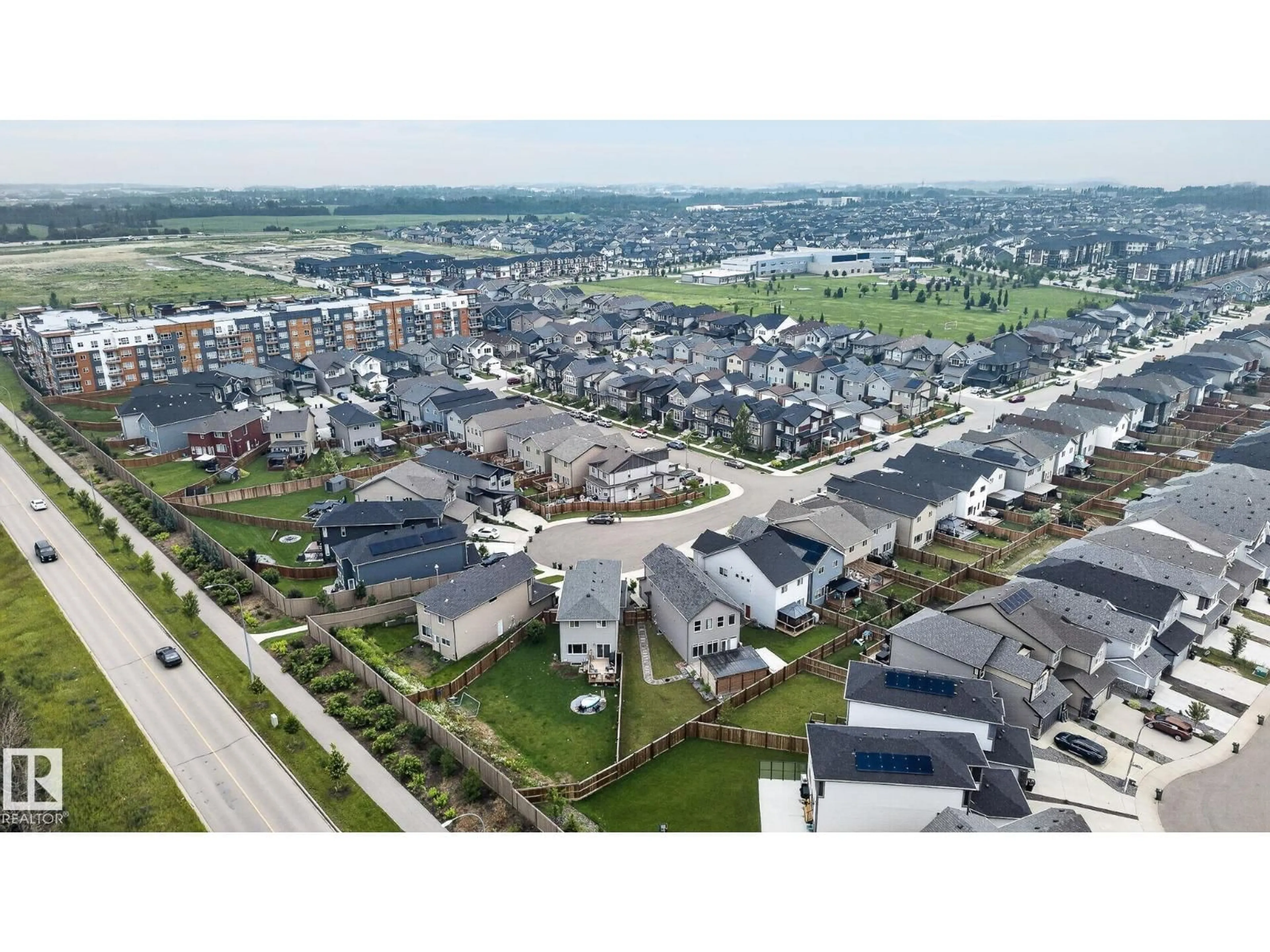 A pic from outside/outdoor area/front of a property/back of a property/a pic from drone, street for 23027 96 AV, Edmonton Alberta T5T7R4