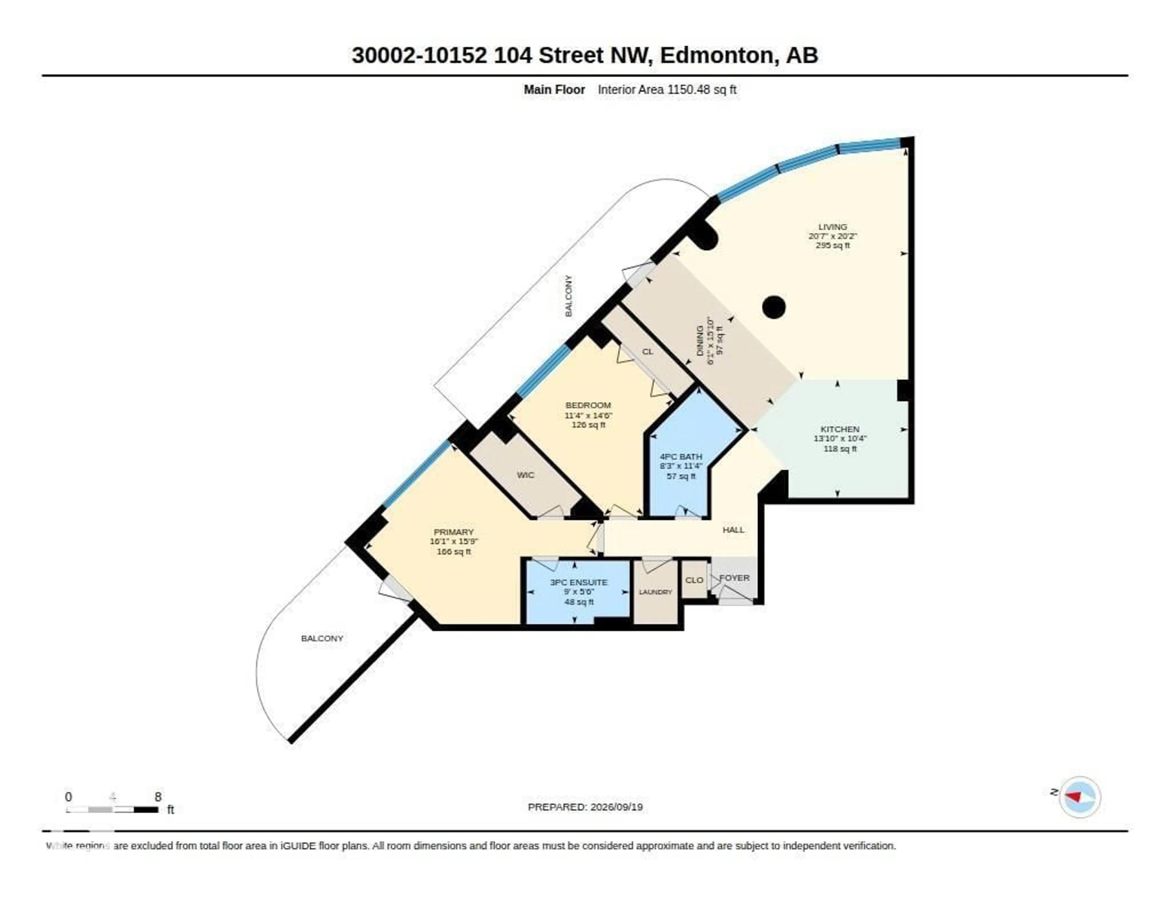 Floor plan for 3002 - 10152 104 ST, Edmonton Alberta T5J0B6