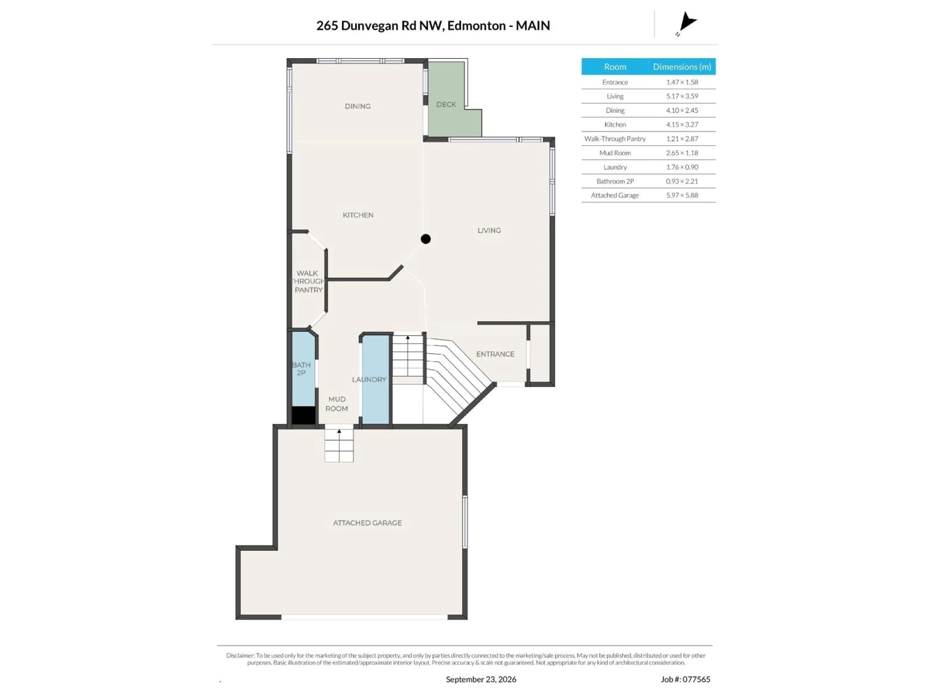 Floor plan for 265 DUNVEGAN RD, Edmonton Alberta T5L5E5