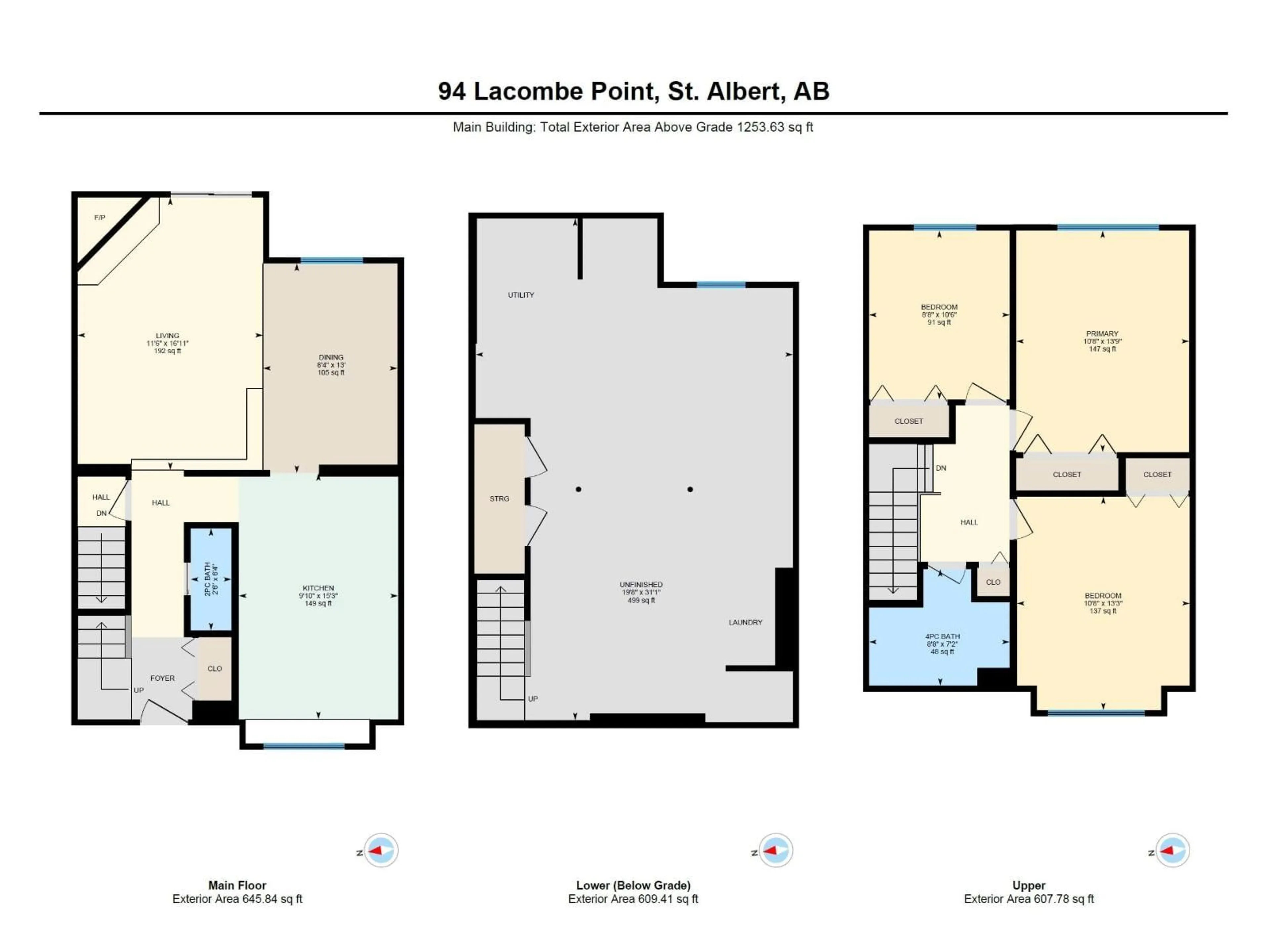 Floor plan for 94 LACOMBE PT, St. Albert Alberta T8N3P7