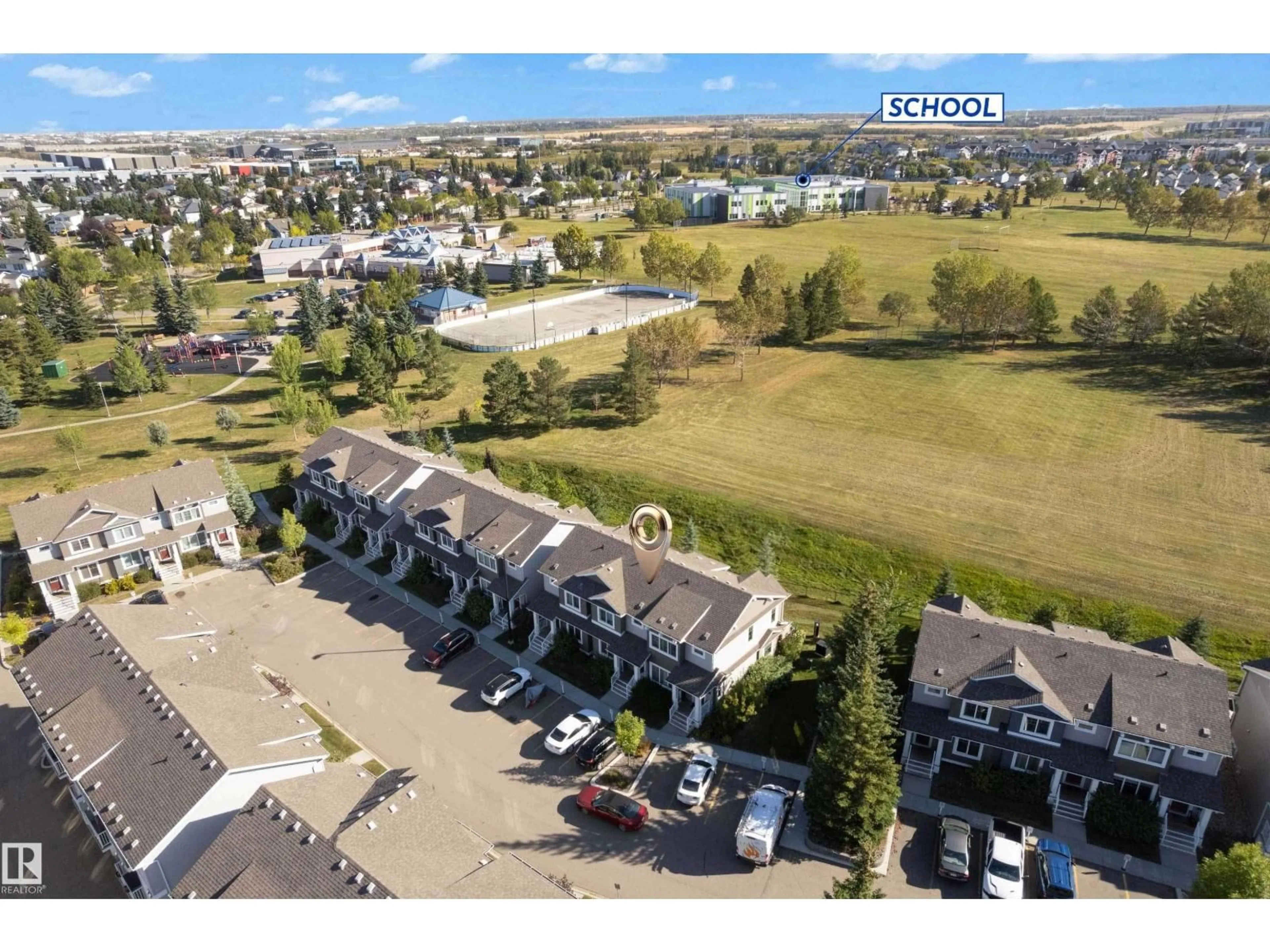 A pic from outside/outdoor area/front of a property/back of a property/a pic from drone, mountain view for #22 - 4205 30 ST, Edmonton Alberta T6T2G9