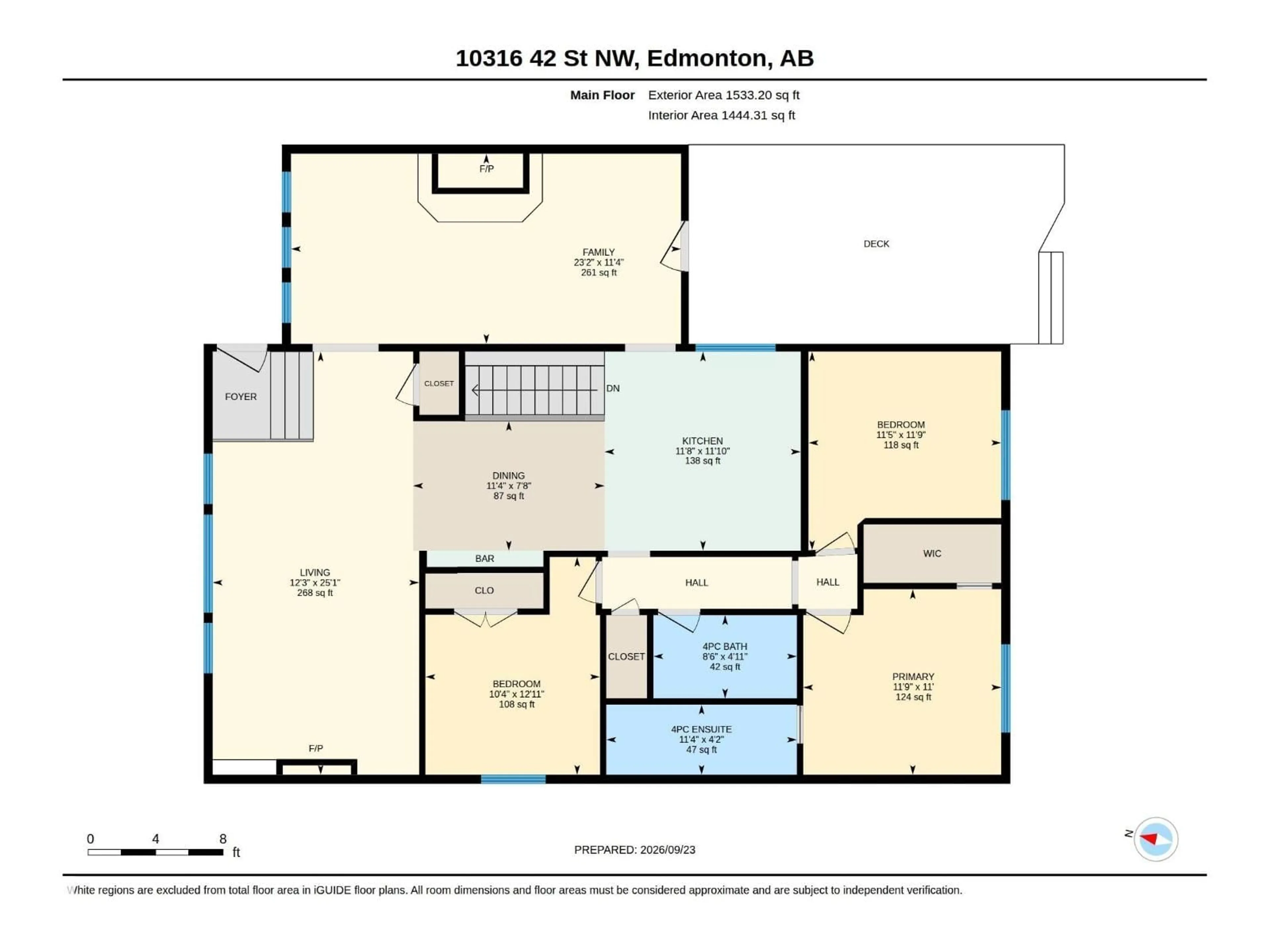 Floor plan for 10316 42 ST, Edmonton Alberta T6A1T5