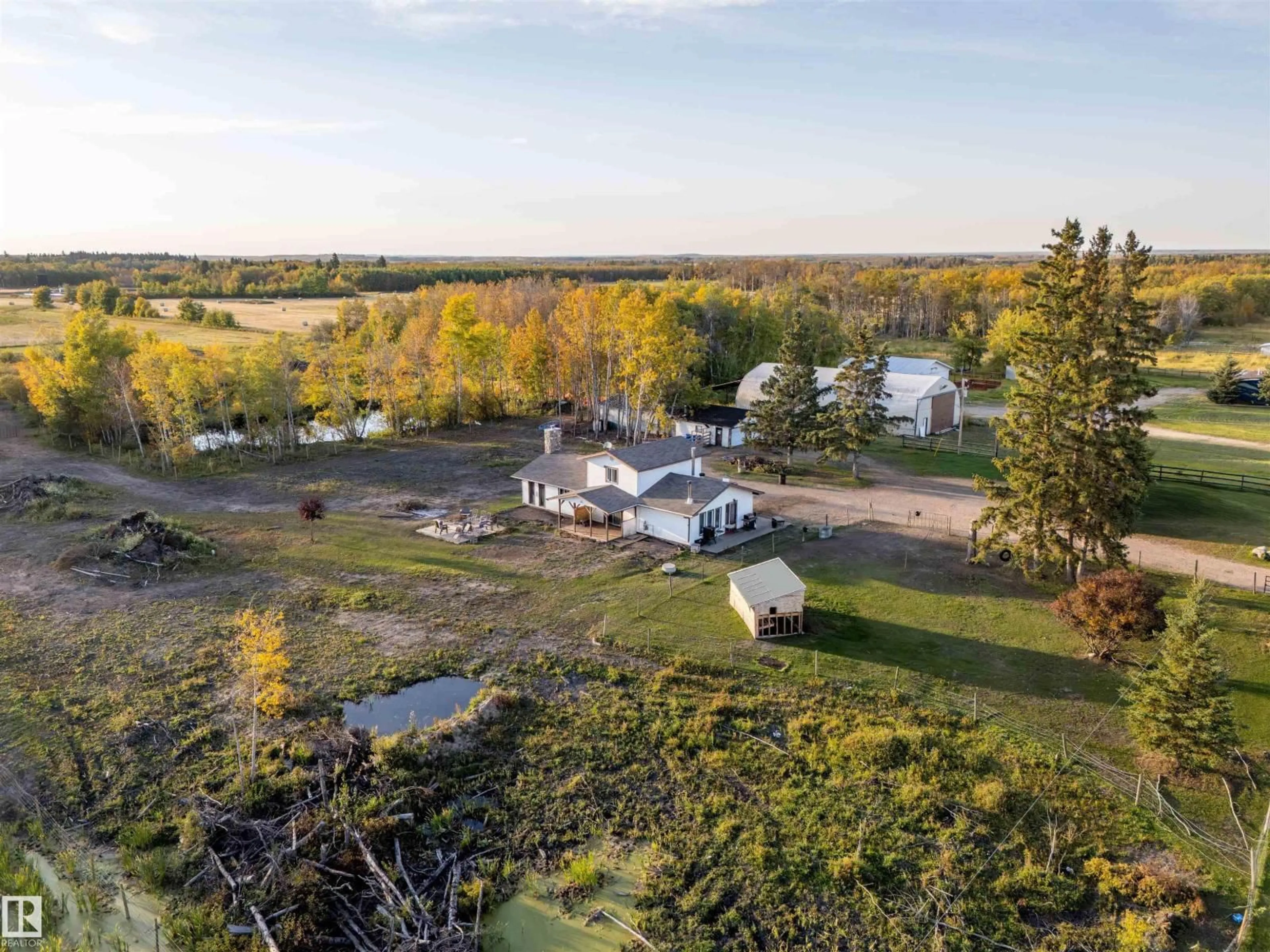 A pic from outside/outdoor area/front of a property/back of a property/a pic from drone, unknown for 62202 RR 444, Rural Bonnyville M.D. Alberta T0A1H0