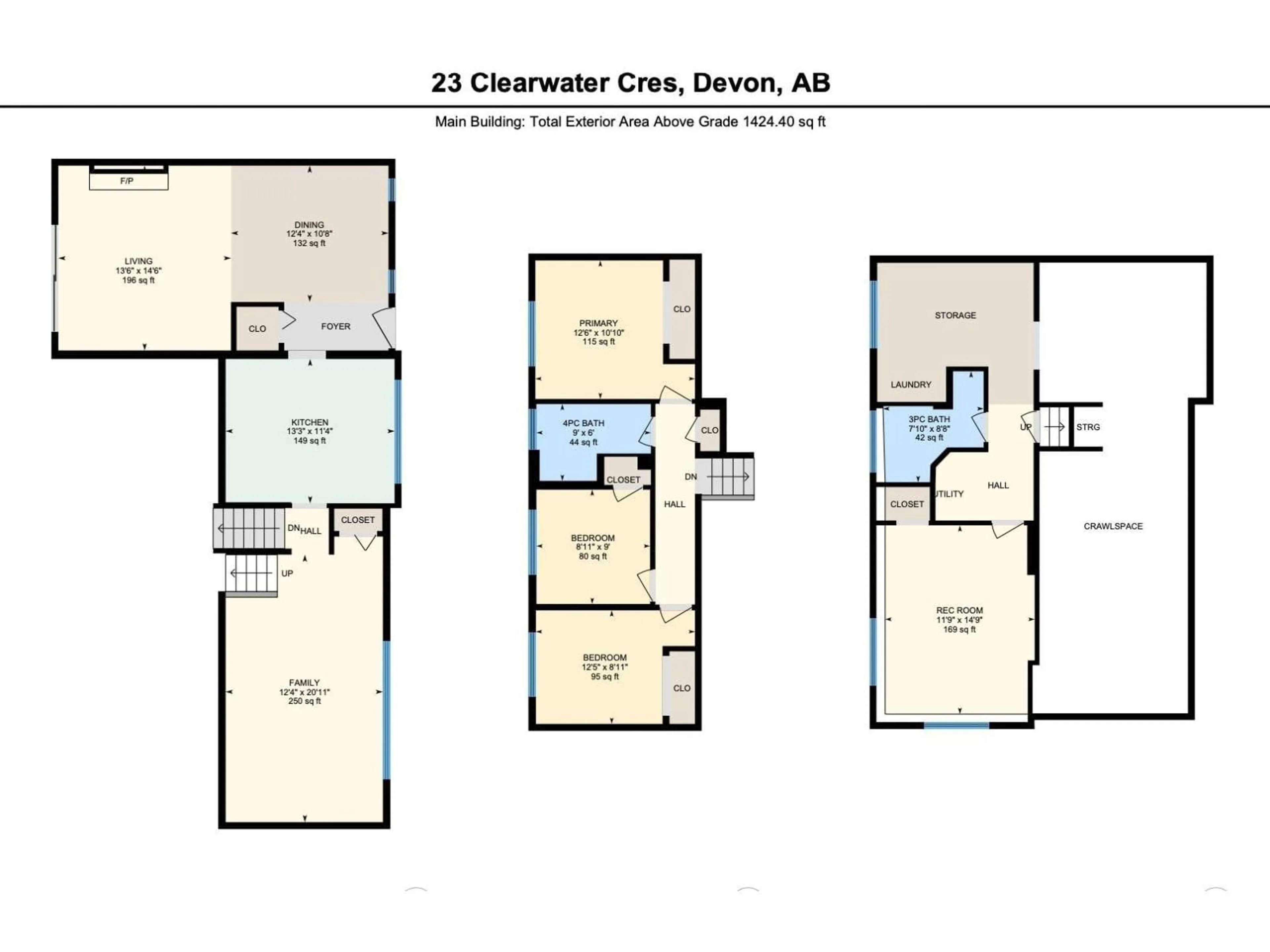 Floor plan for 23 CLEARWATER, Devon Alberta T9G1C8