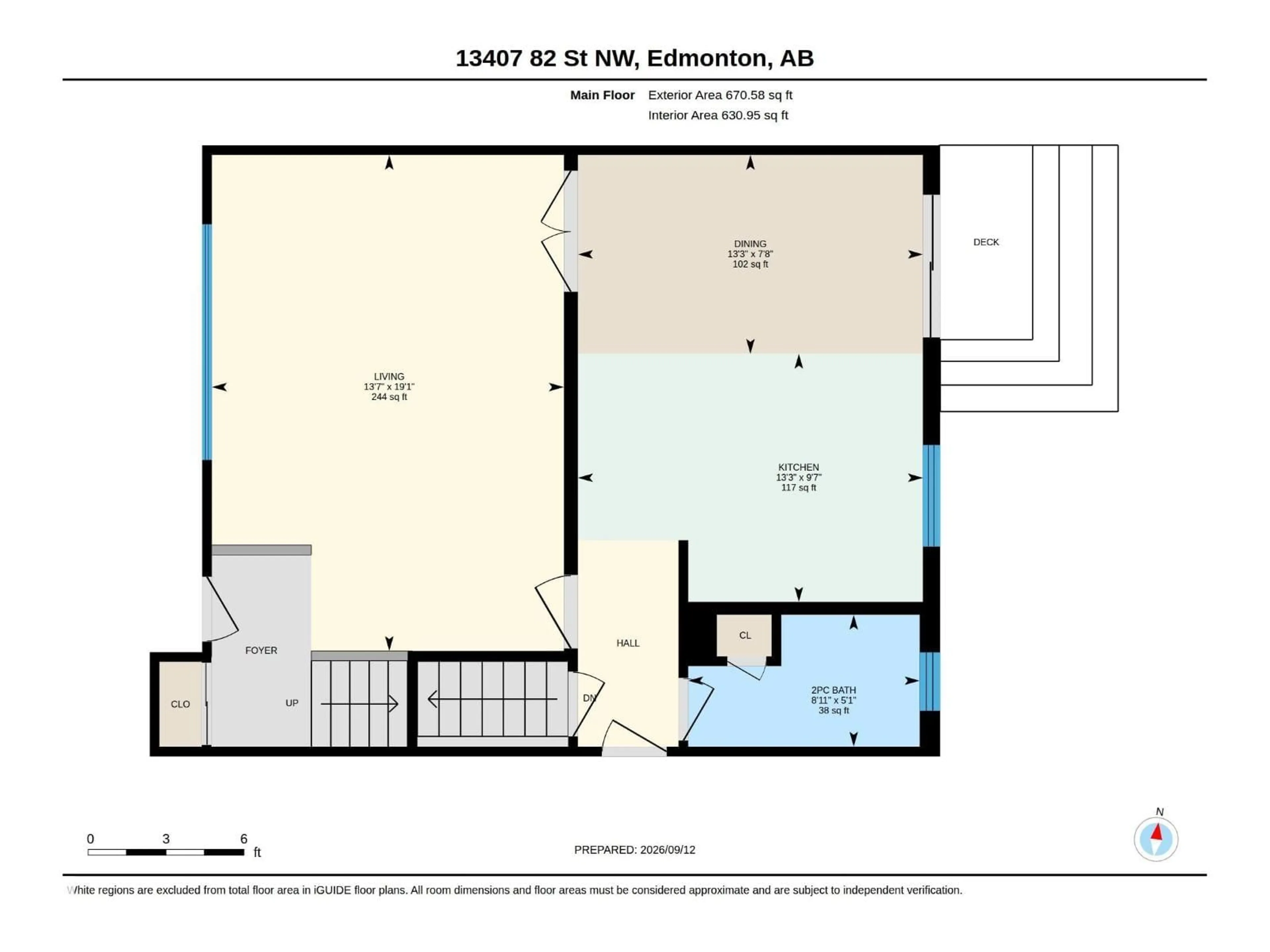 Floor plan for NW - 13407 82 ST, Edmonton Alberta T5E2T9