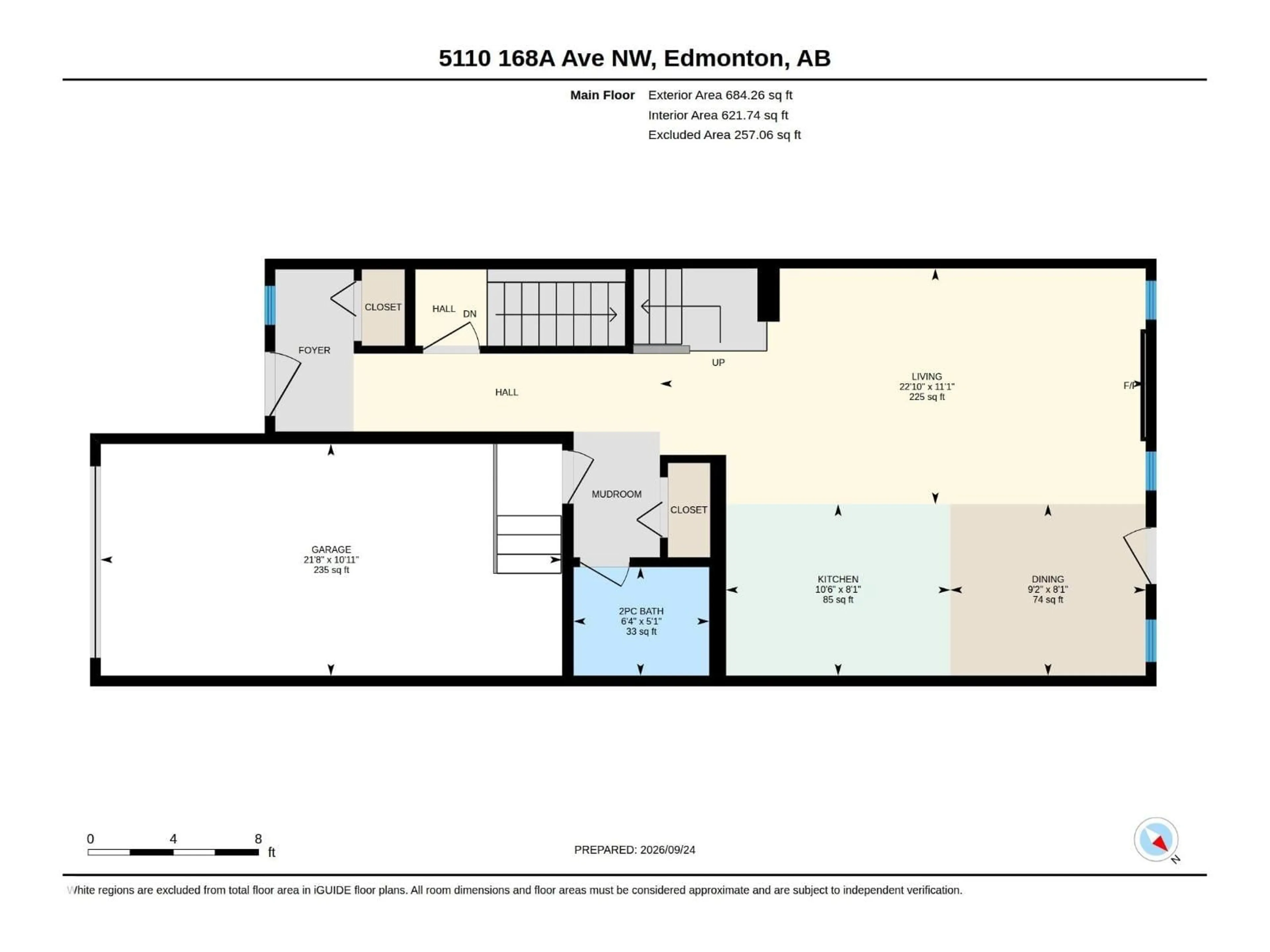 Floor plan for 5110 168A AV, Edmonton Alberta T5Y0R9