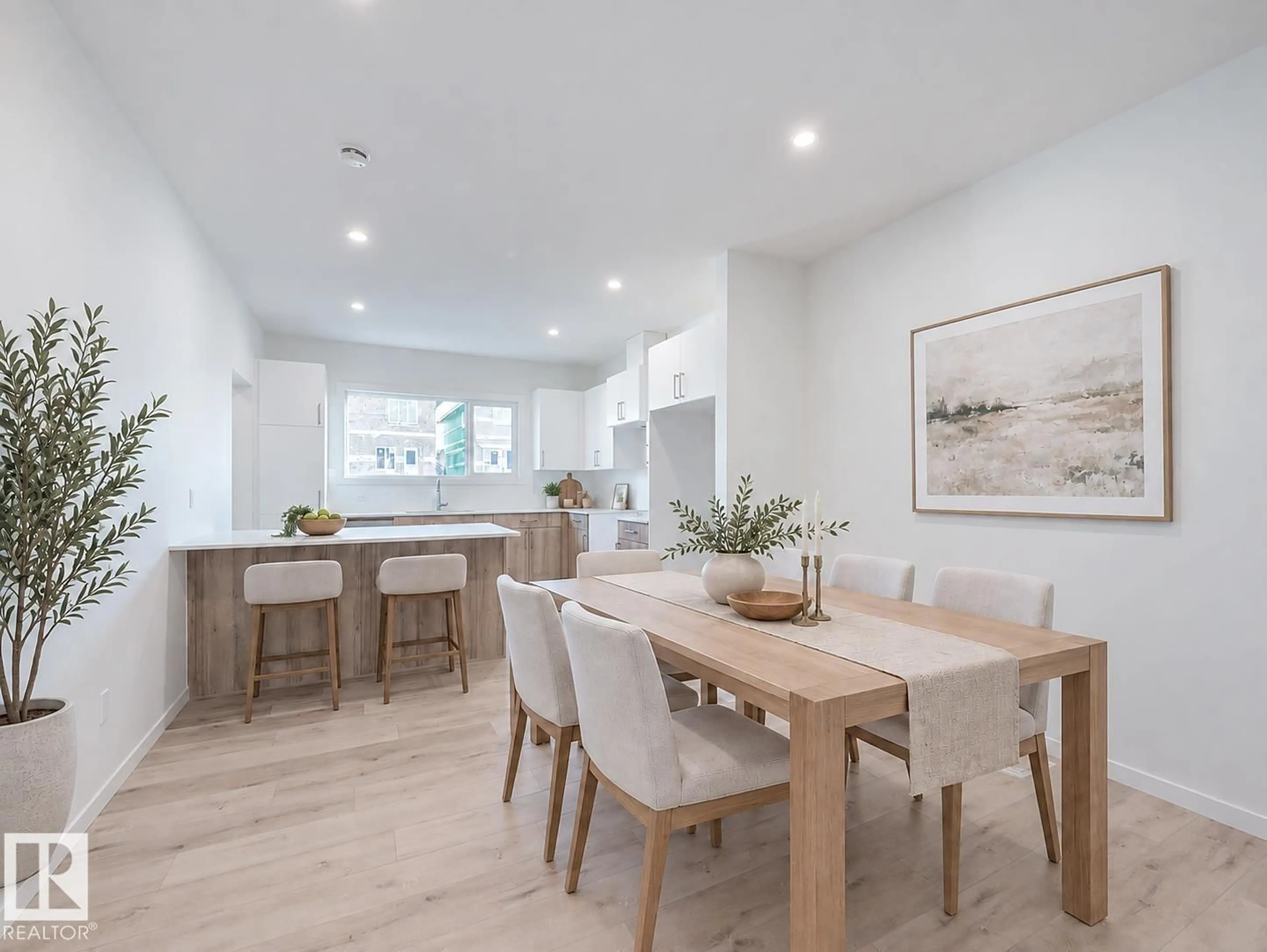 Open concept kitchen, wood/laminate floor for NE - 631 173 AV, Edmonton Alberta T5Y4E8