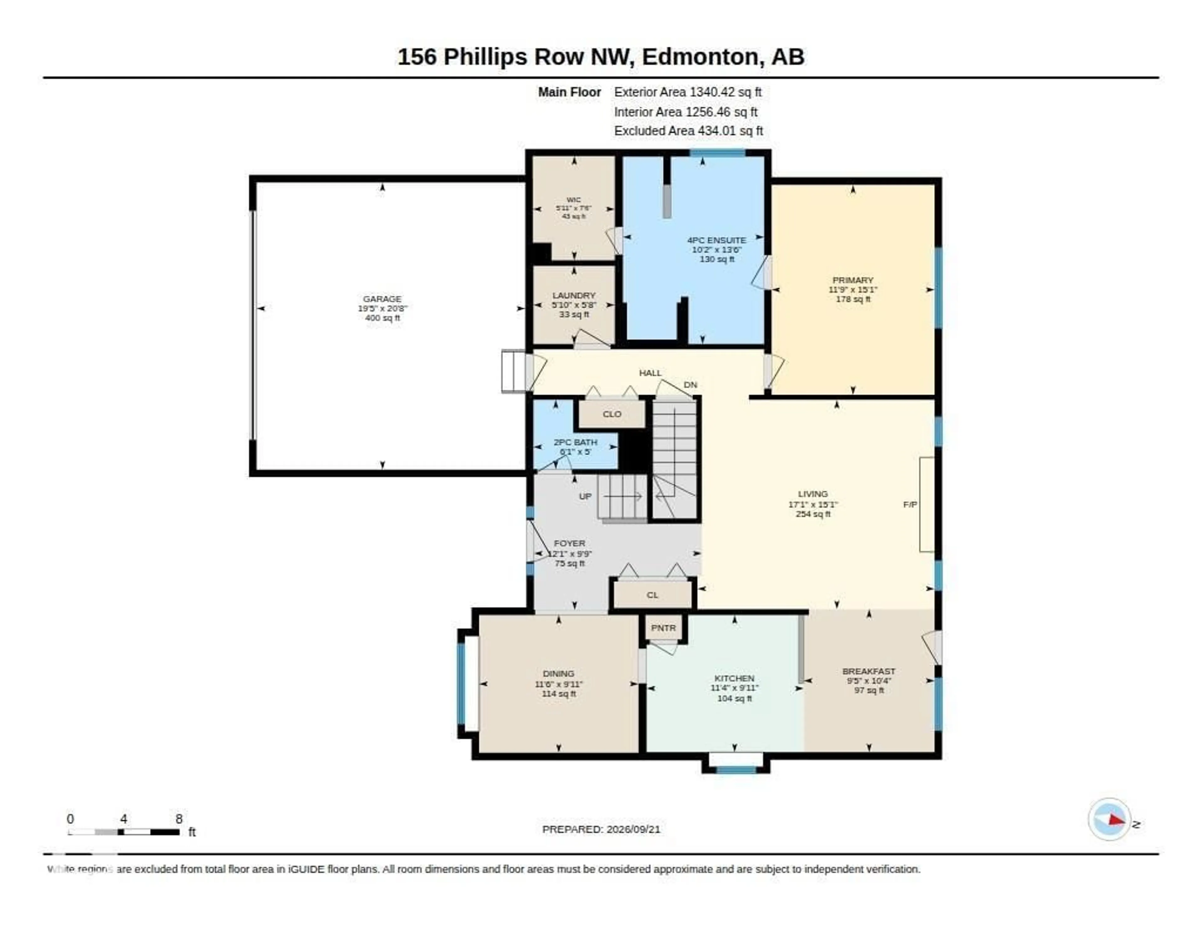 Floor plan for 156 PHILLIPS RO, Edmonton Alberta T5T5Y3