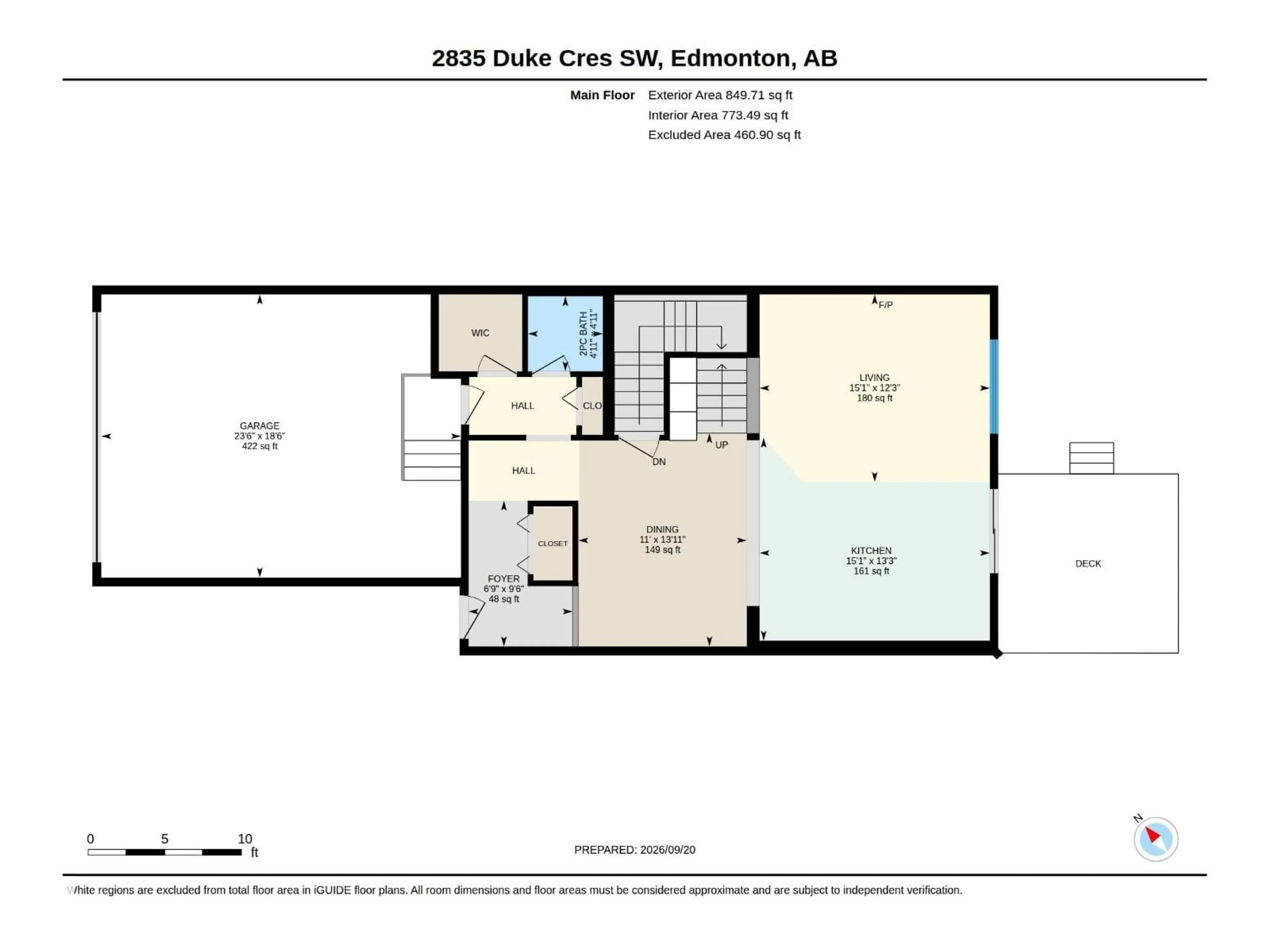 Floor plan for 2835 DUKE CR, Edmonton Alberta T6W3Y3