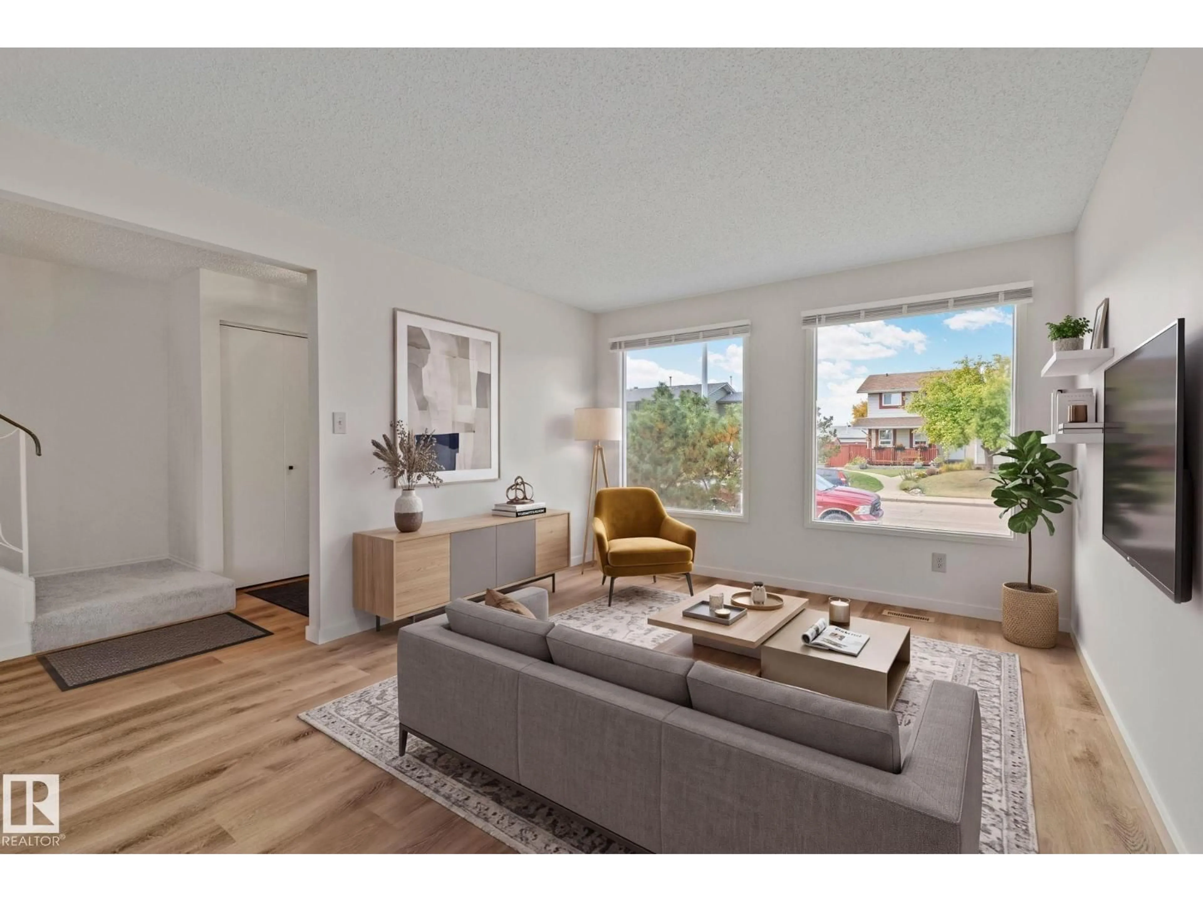 Living room with furniture, unknown for NW - 14411 23 ST, Edmonton Alberta T5Y1T4