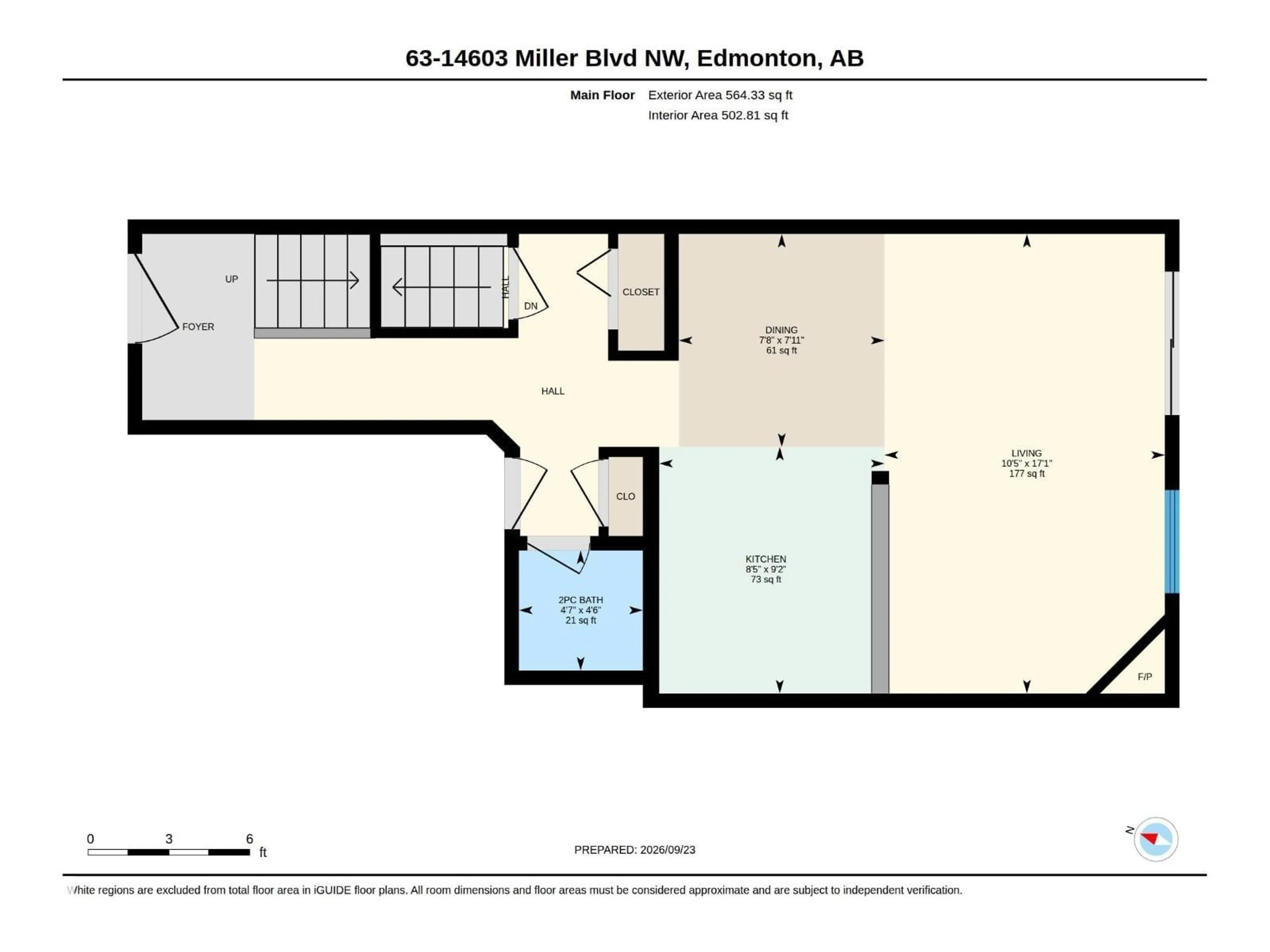 Floor plan for 14603 - 63 MILLER BV, Edmonton Alberta T5Y3B6