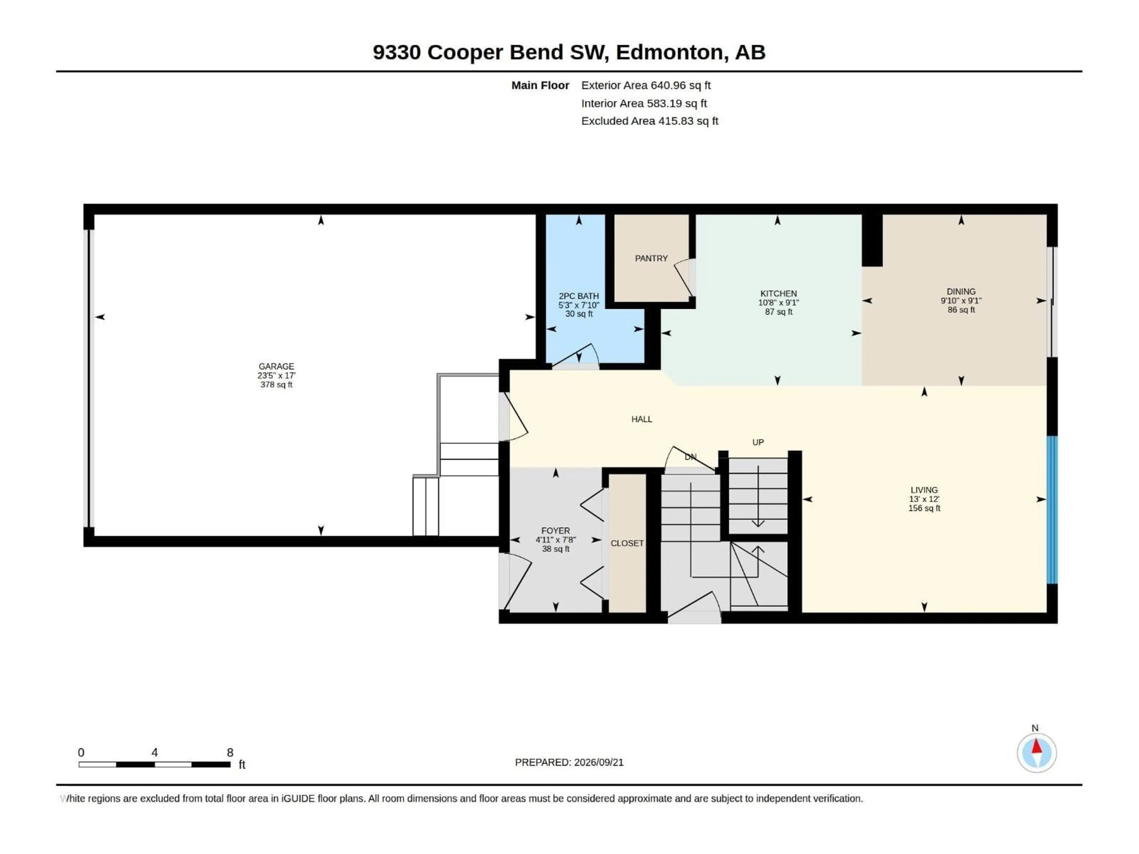 Floor plan for SW - 9330 COOPER BN, Edmonton Alberta T6W4M4