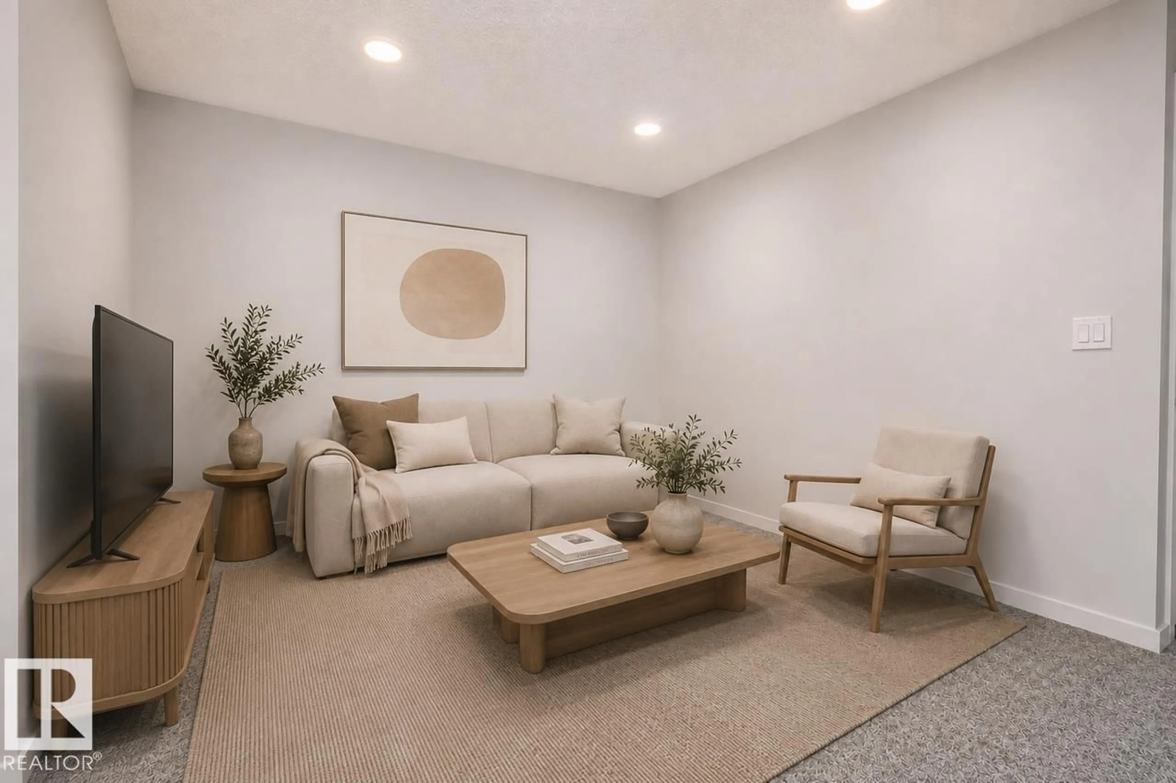Living room with furniture, unknown for 4315 KINGLET DR, Edmonton Alberta T5S0S9