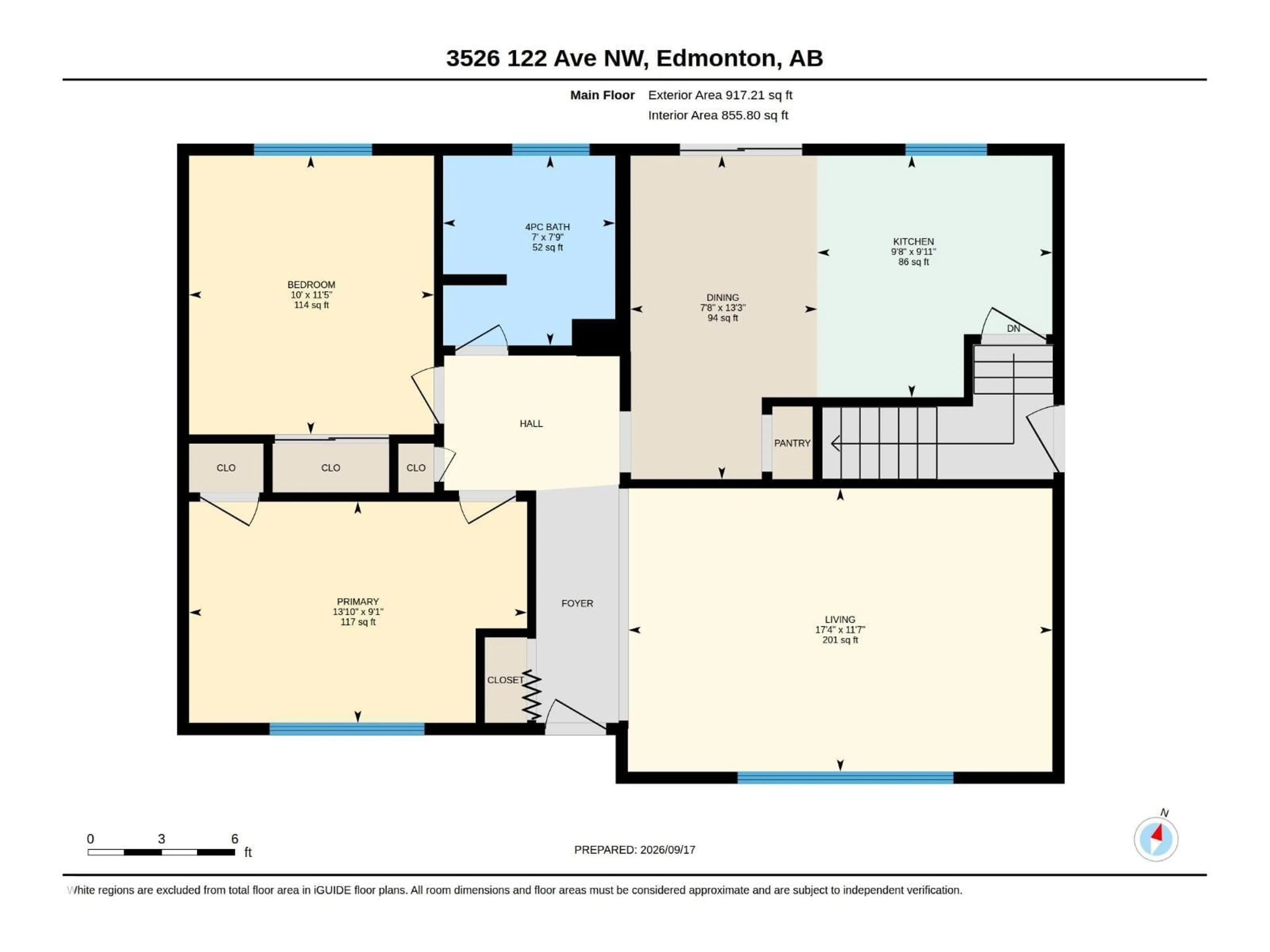 Floor plan for 3526 122 AV, Edmonton Alberta T5W1P8