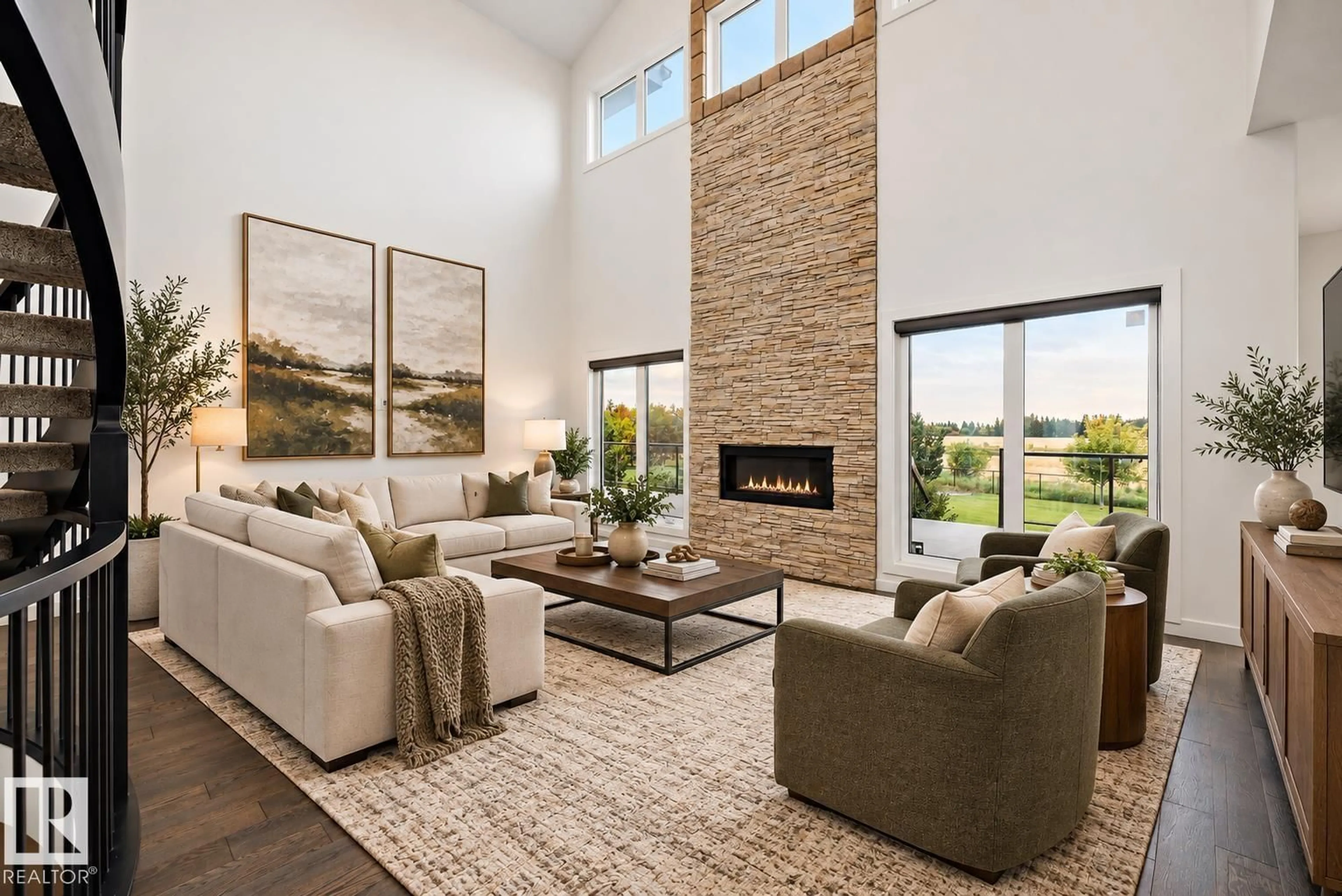 Living room with furniture, unknown for 207 - 54302 RGE ROAD 250, Rural Sturgeon County Alberta T8T0C9