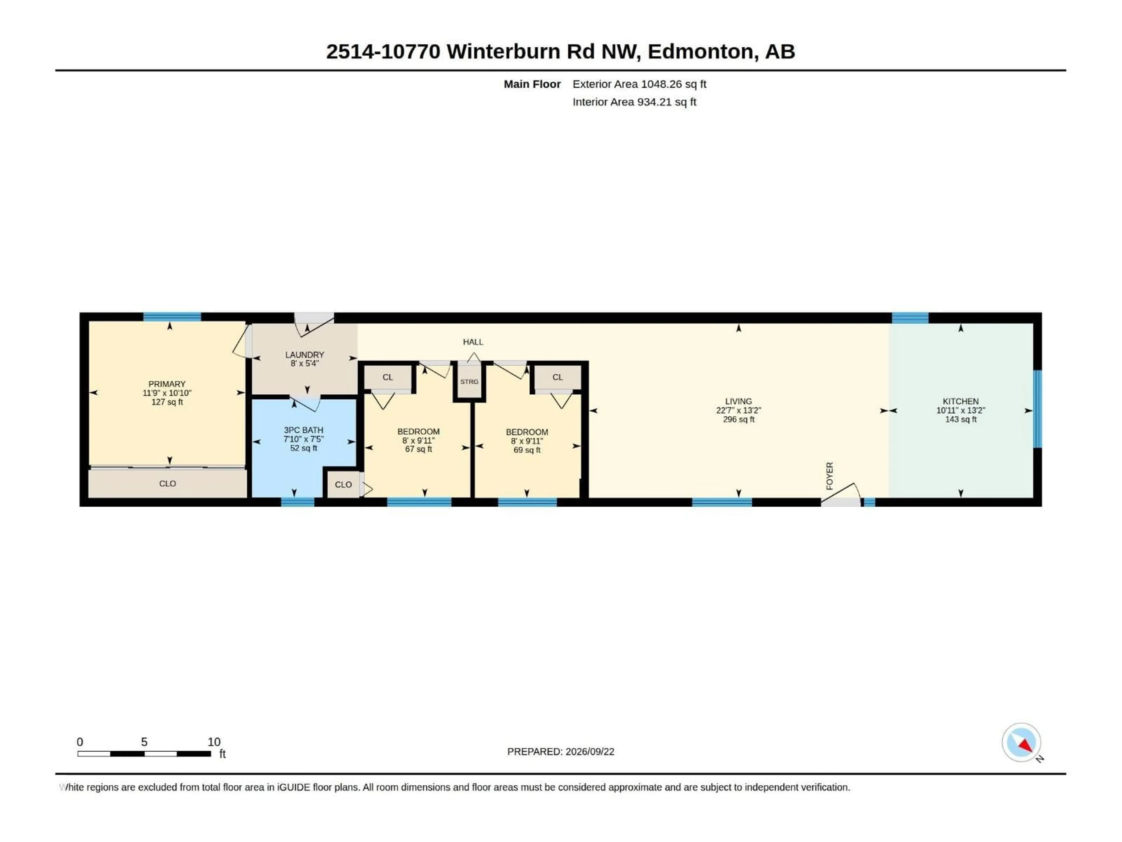 Floor plan for 10770 - 2514 WINTERBURN RD, Edmonton Alberta T5G1T7