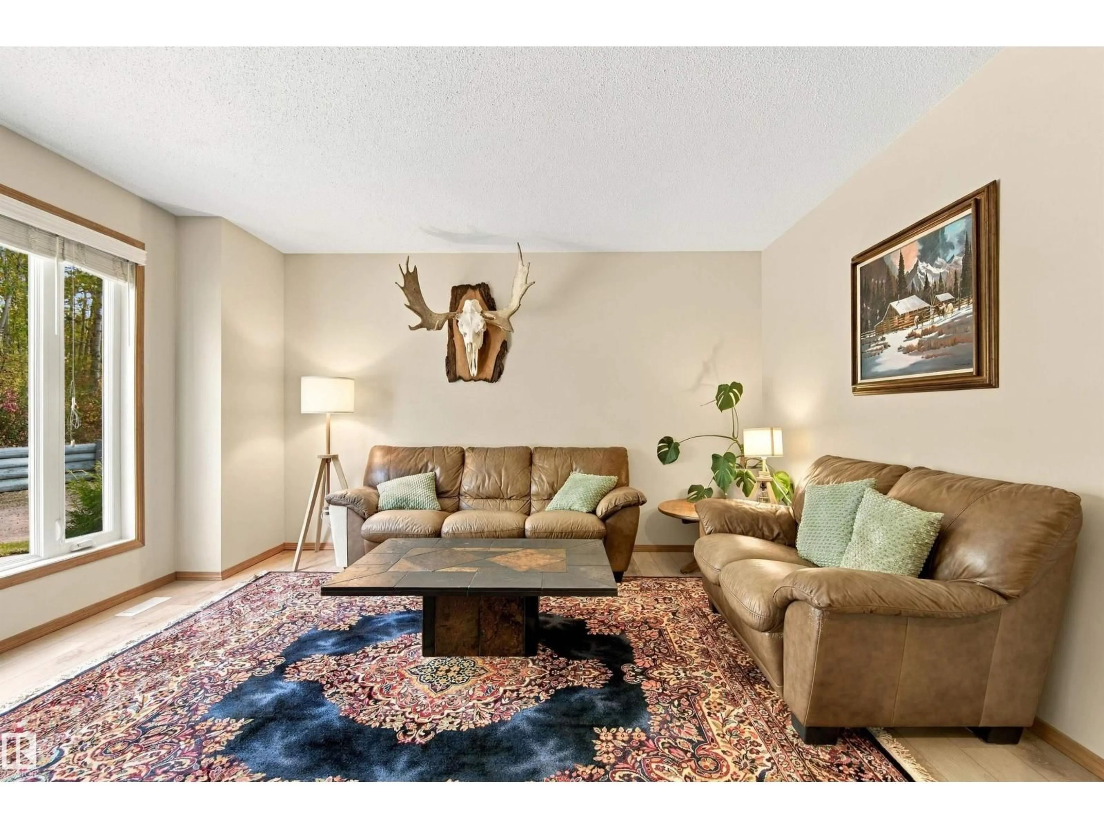 Living room with furniture, carpet floor for 51064 RGE RD 222, Rural Strathcona County Alberta T8C1G9