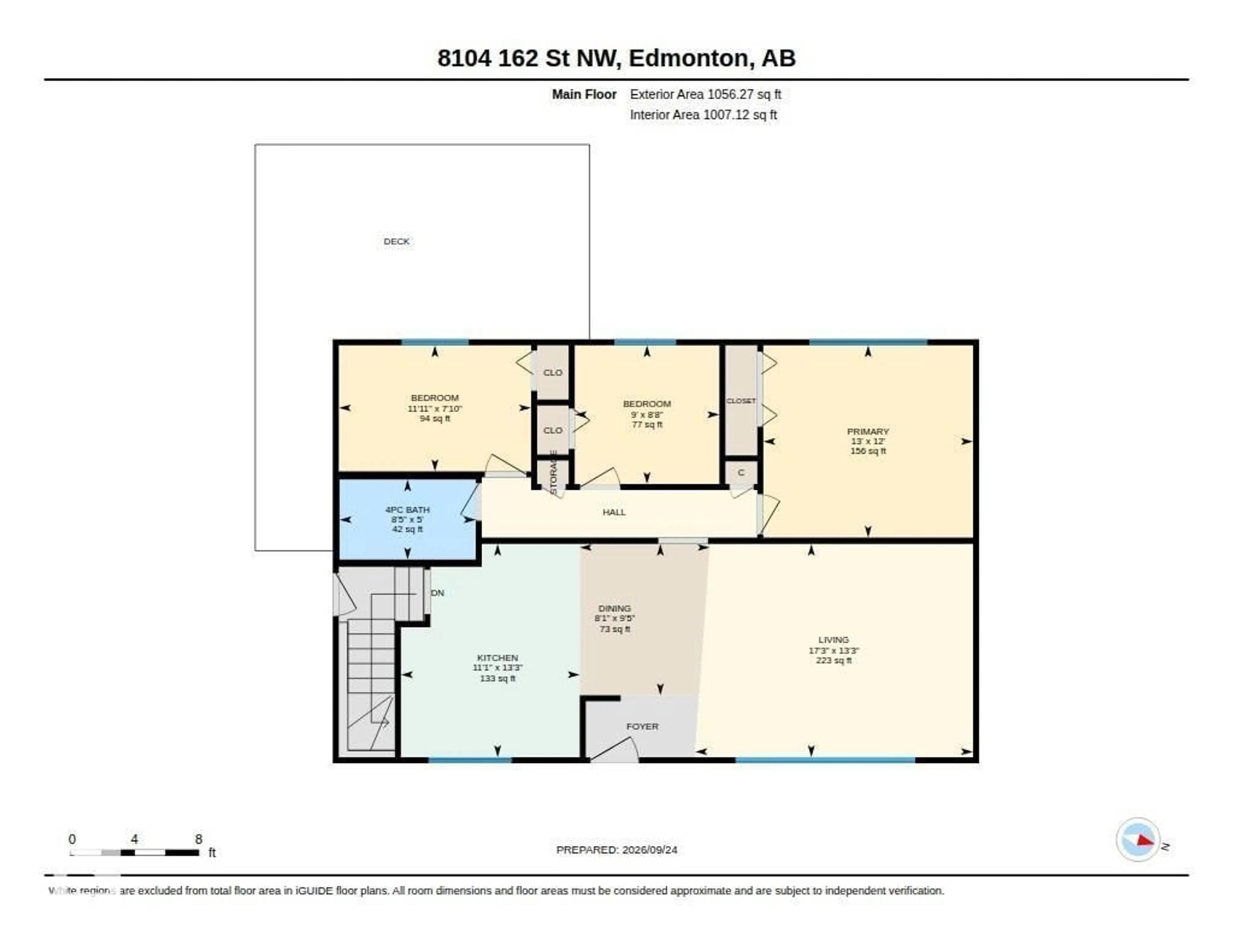 Floor plan for NW - 8104 162 ST, Edmonton Alberta T5R2L7