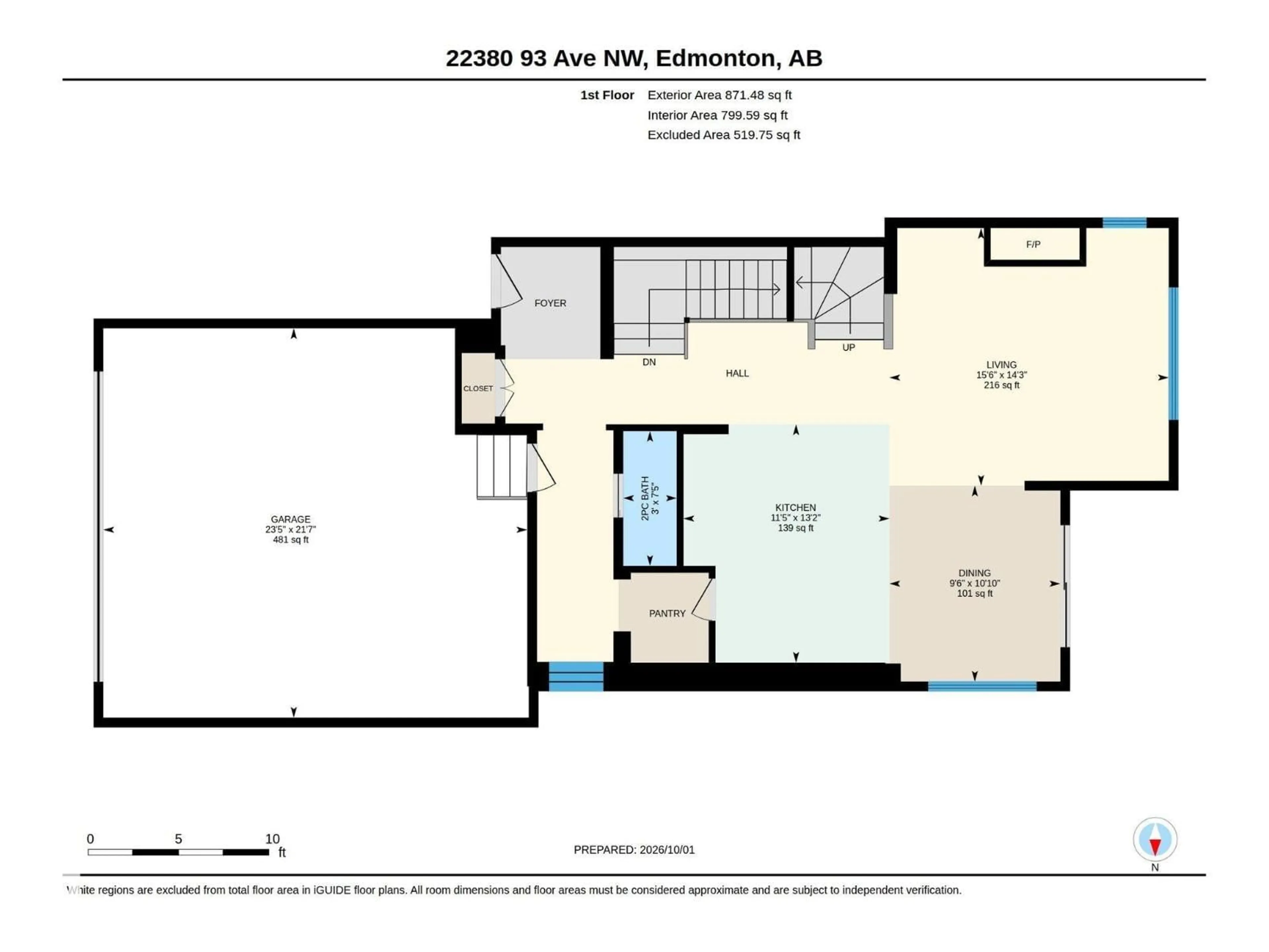 Floor plan for 22380 93 AV, Edmonton Alberta T5T7L9