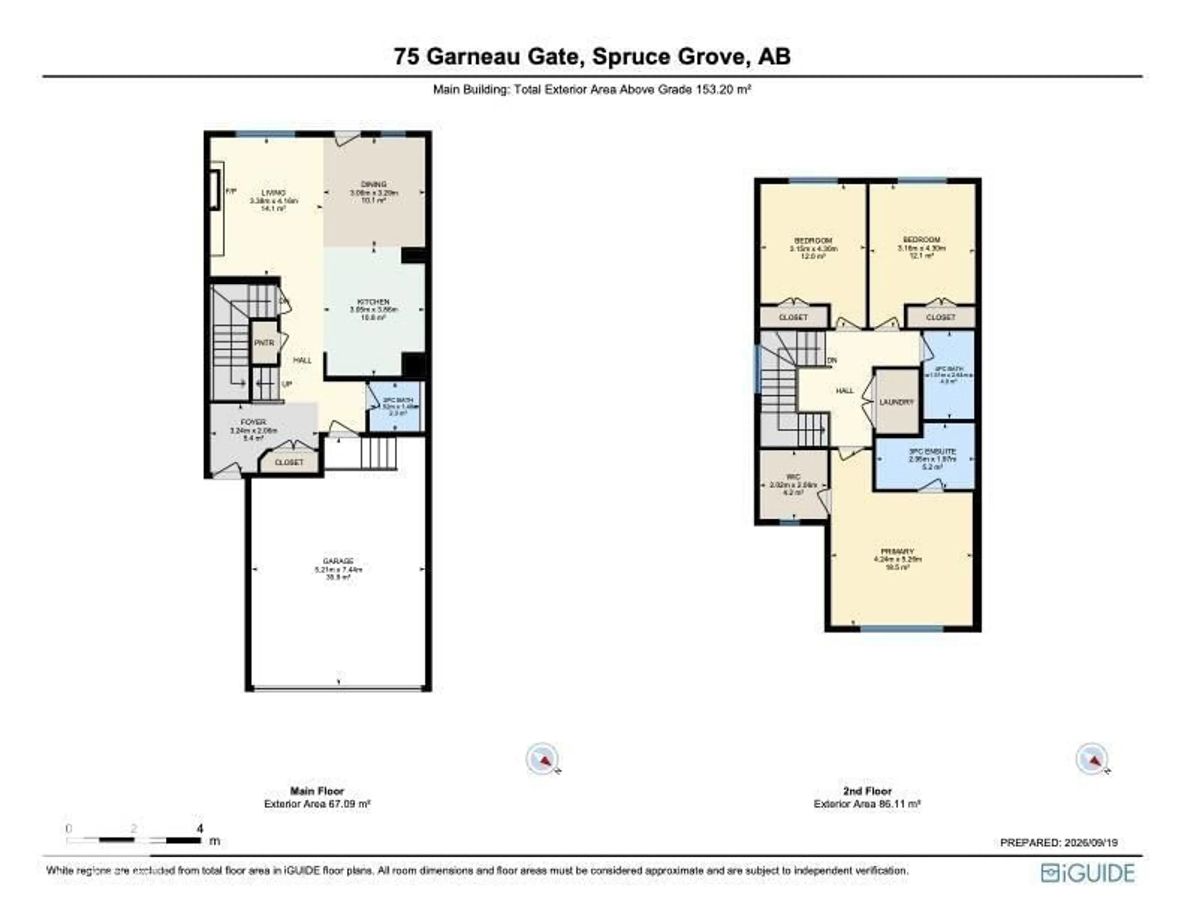 Floor plan for 75 GARNEAU GA, Spruce Grove Alberta T7X0Z7