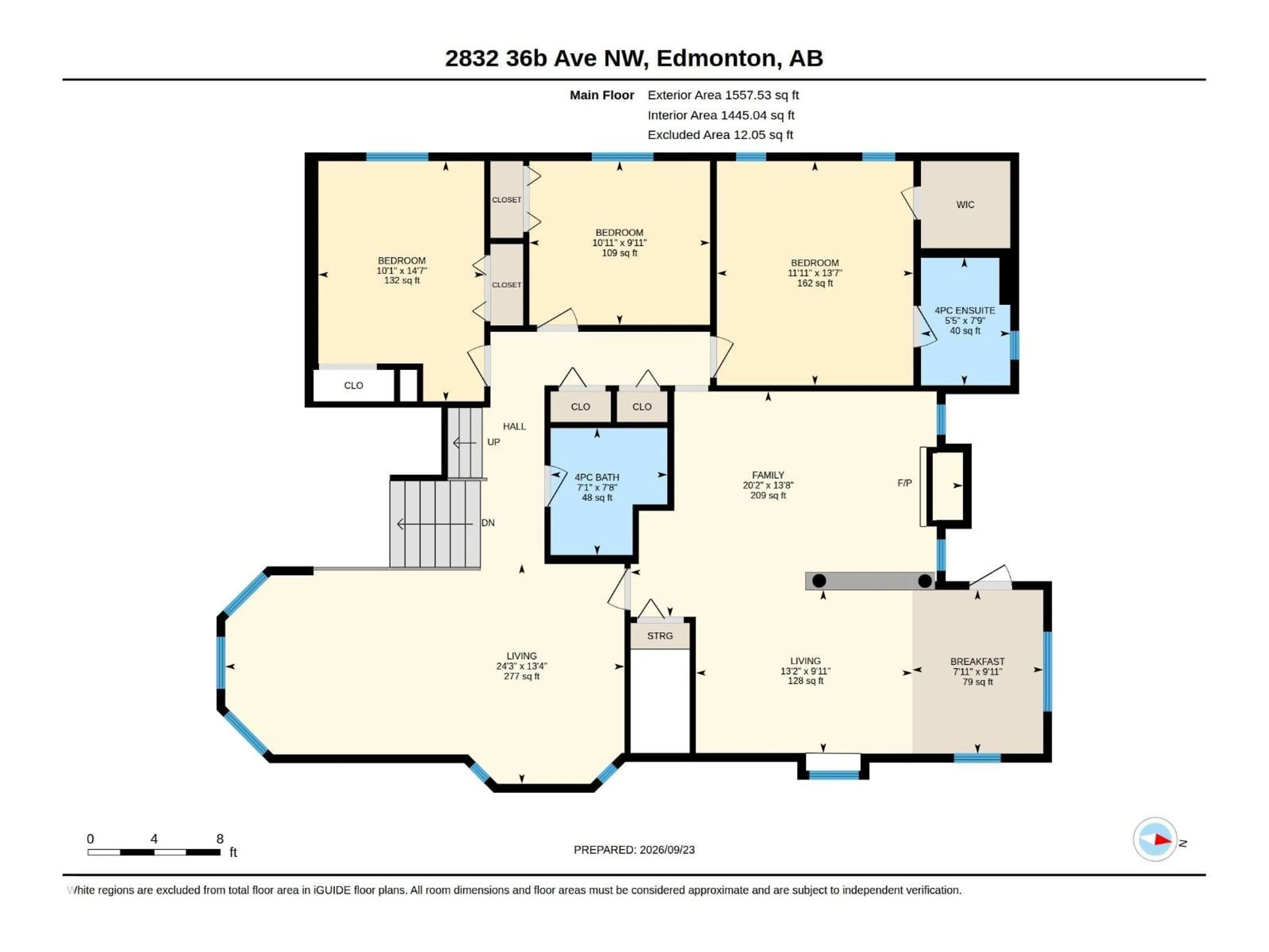 Floor plan for NW - 2832 36B AV, Edmonton Alberta T6T1N4