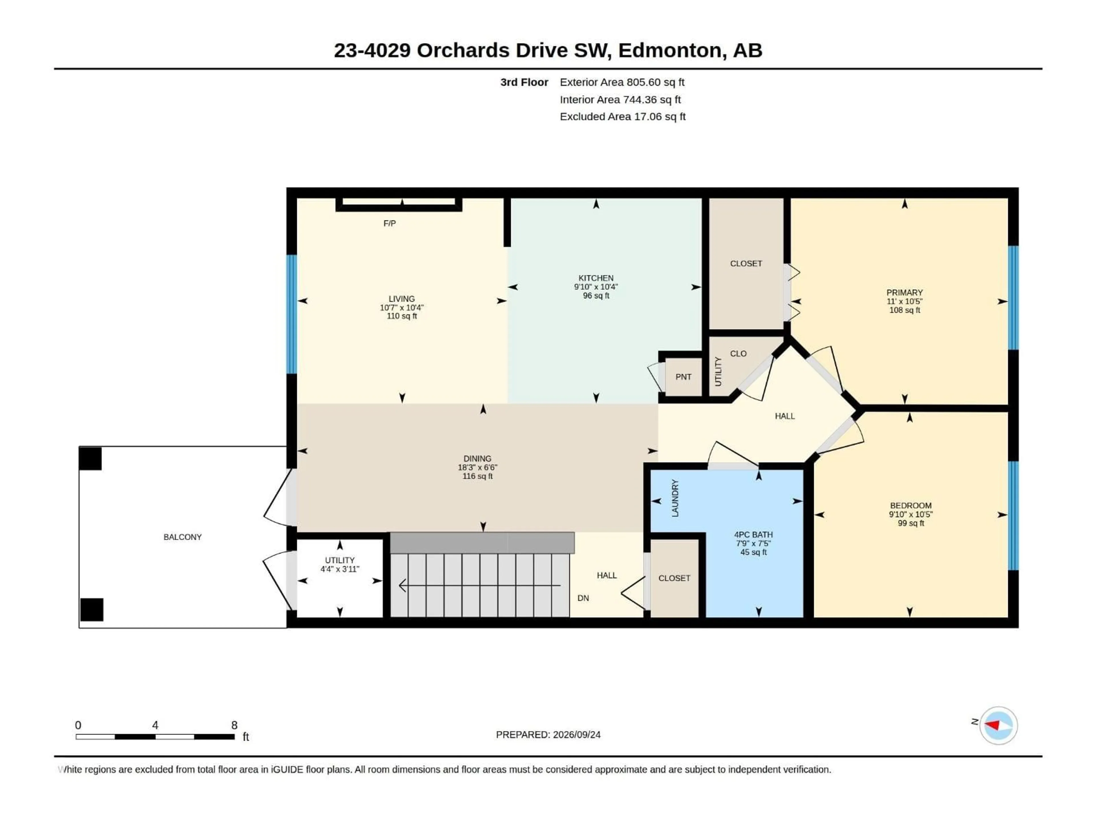 Floor plan for #23 - 4029 ORCHARDS DR, Edmonton Alberta T6X1V2