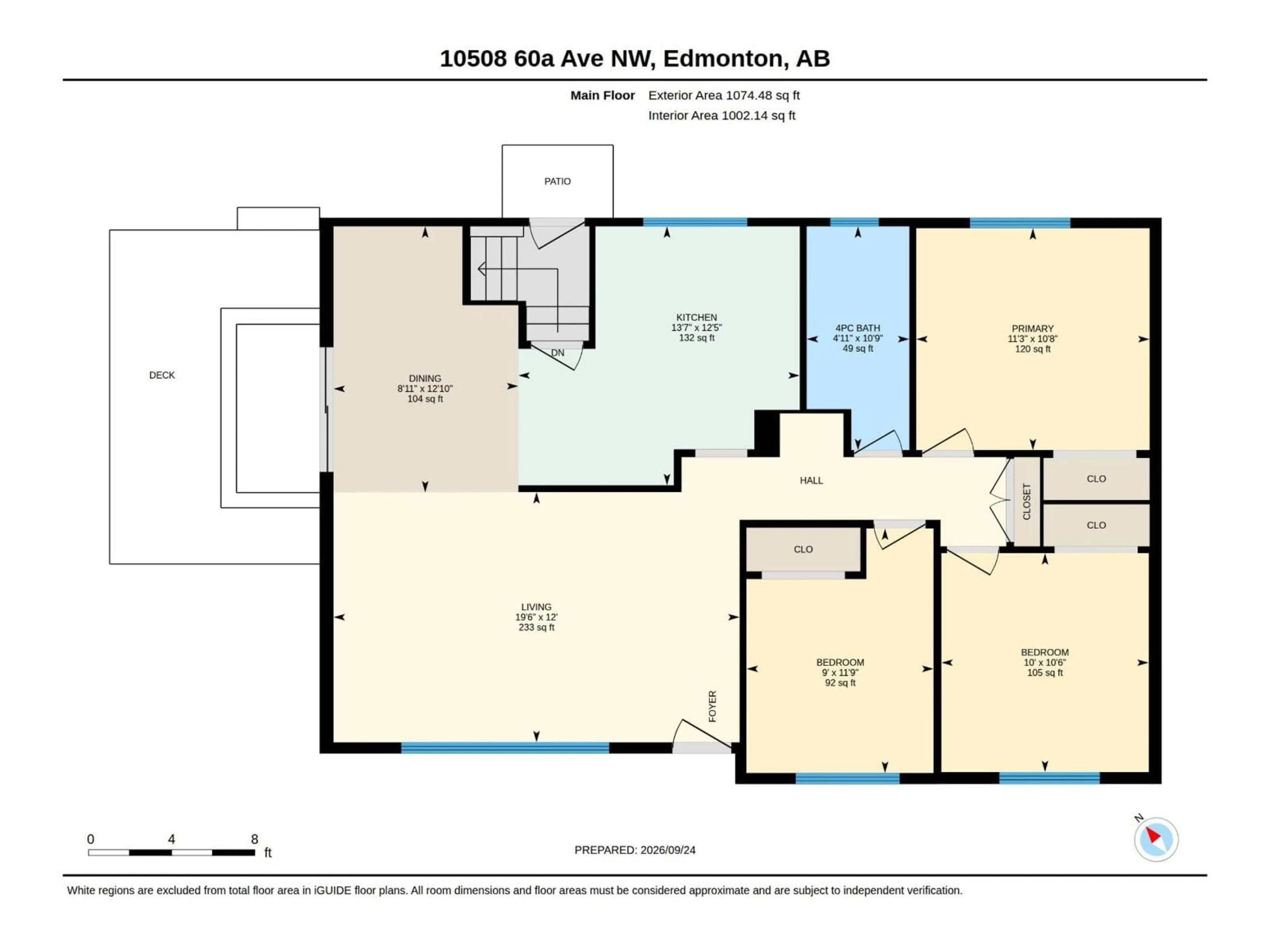 Floor plan for 10508 60A AV, Edmonton Alberta T6H1K2
