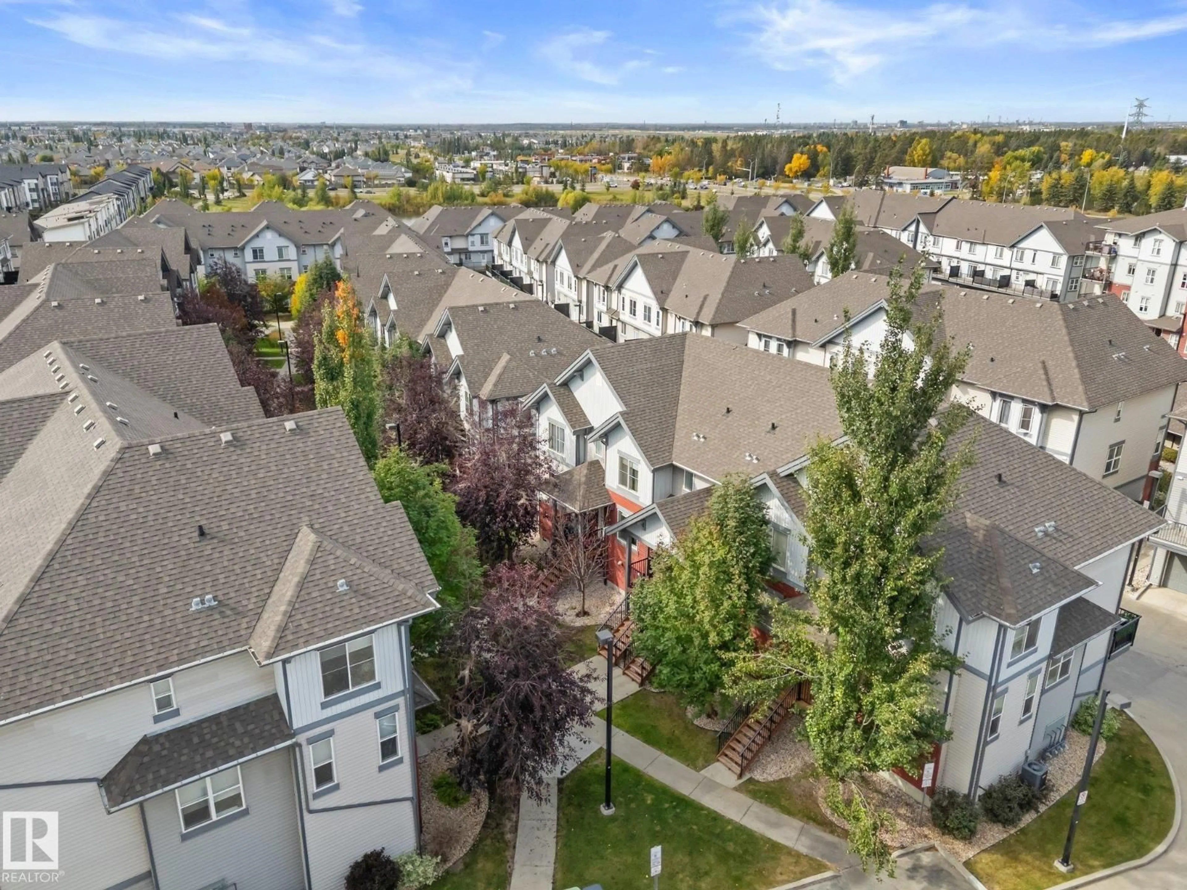 A pic from outside/outdoor area/front of a property/back of a property/a pic from drone, city buildings view from balcony for #40 - 655 WATT BV, Edmonton Alberta T6X0Y2