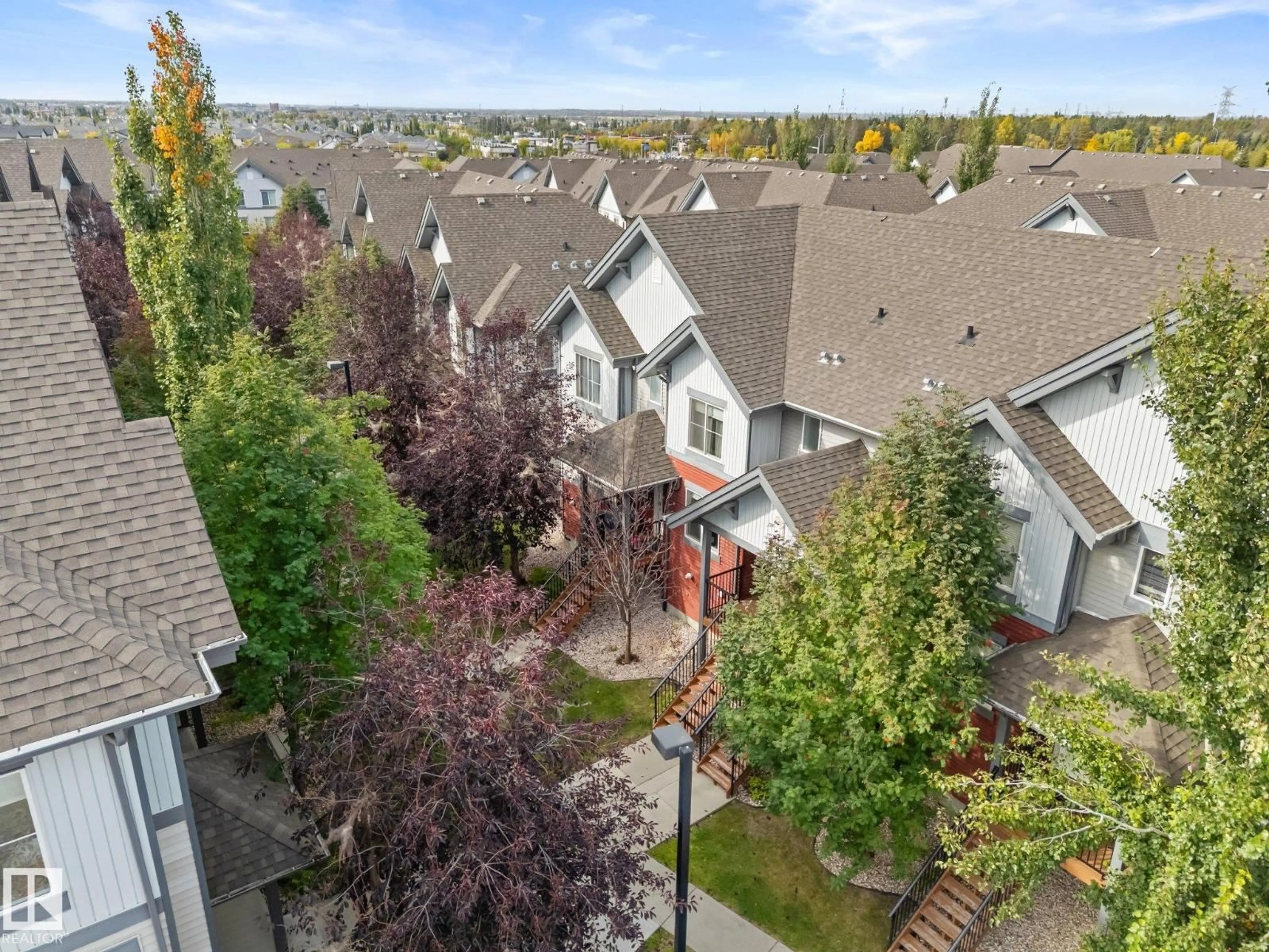 A pic from outside/outdoor area/front of a property/back of a property/a pic from drone, city buildings view from balcony for #40 - 655 WATT BV, Edmonton Alberta T6X0Y2