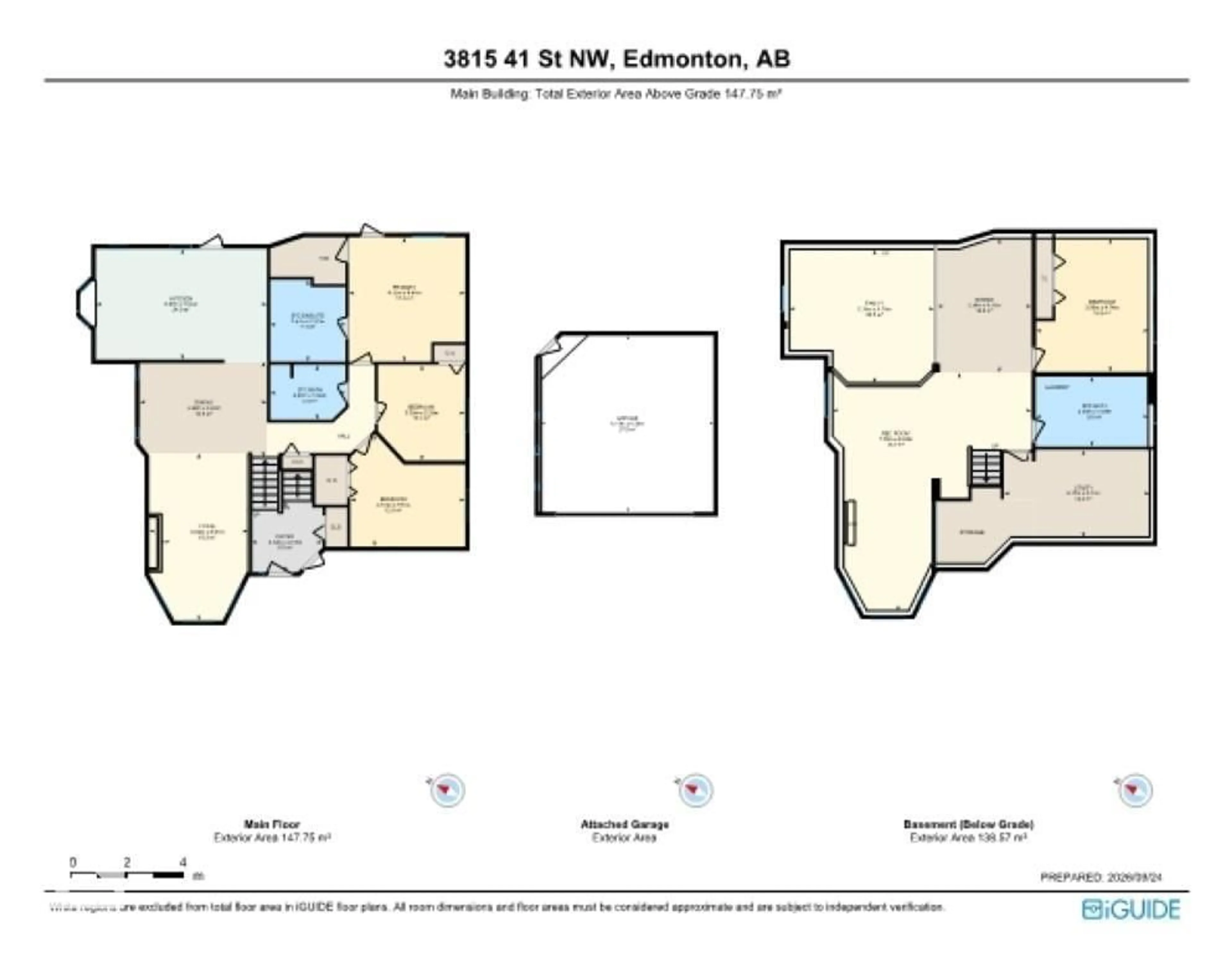 Floor plan for NW - 3815 41 ST, Edmonton Alberta T6L6R5