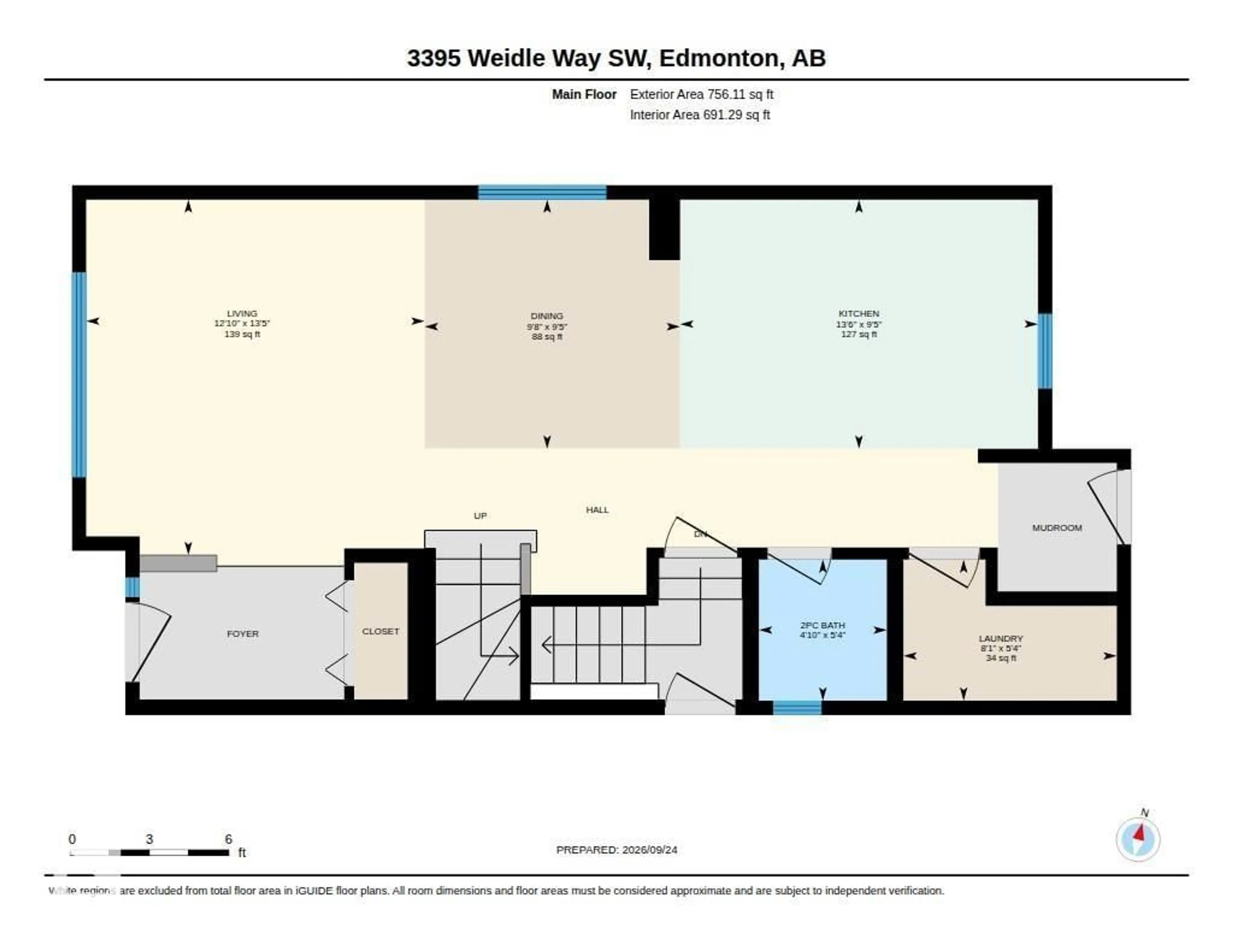 Floor plan for 3395 WEIDLE WY, Edmonton Alberta T6X1T3