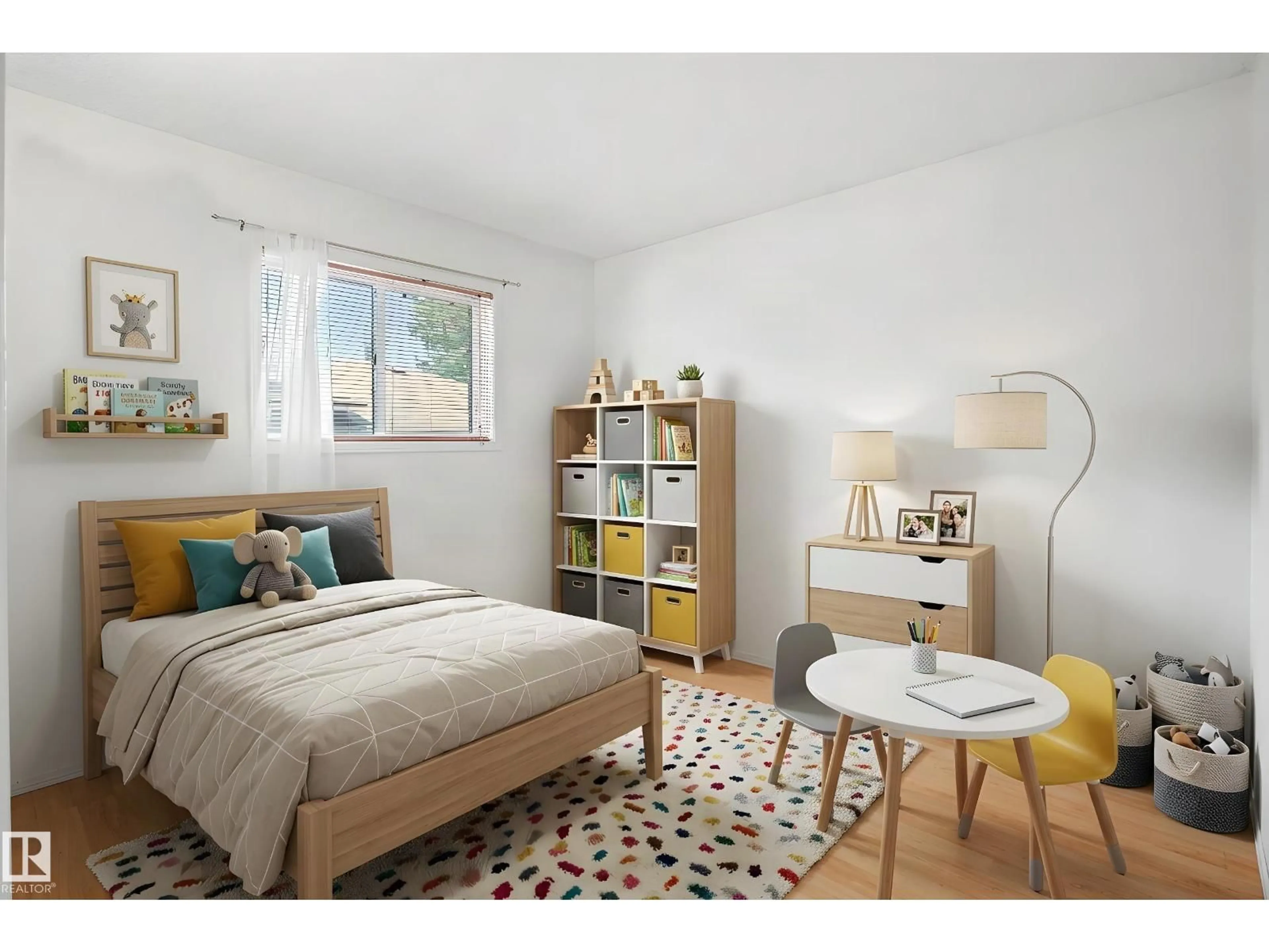 Bedroom with bed, wood/laminate floor for 18411 77 AV, Edmonton Alberta T5T6A8