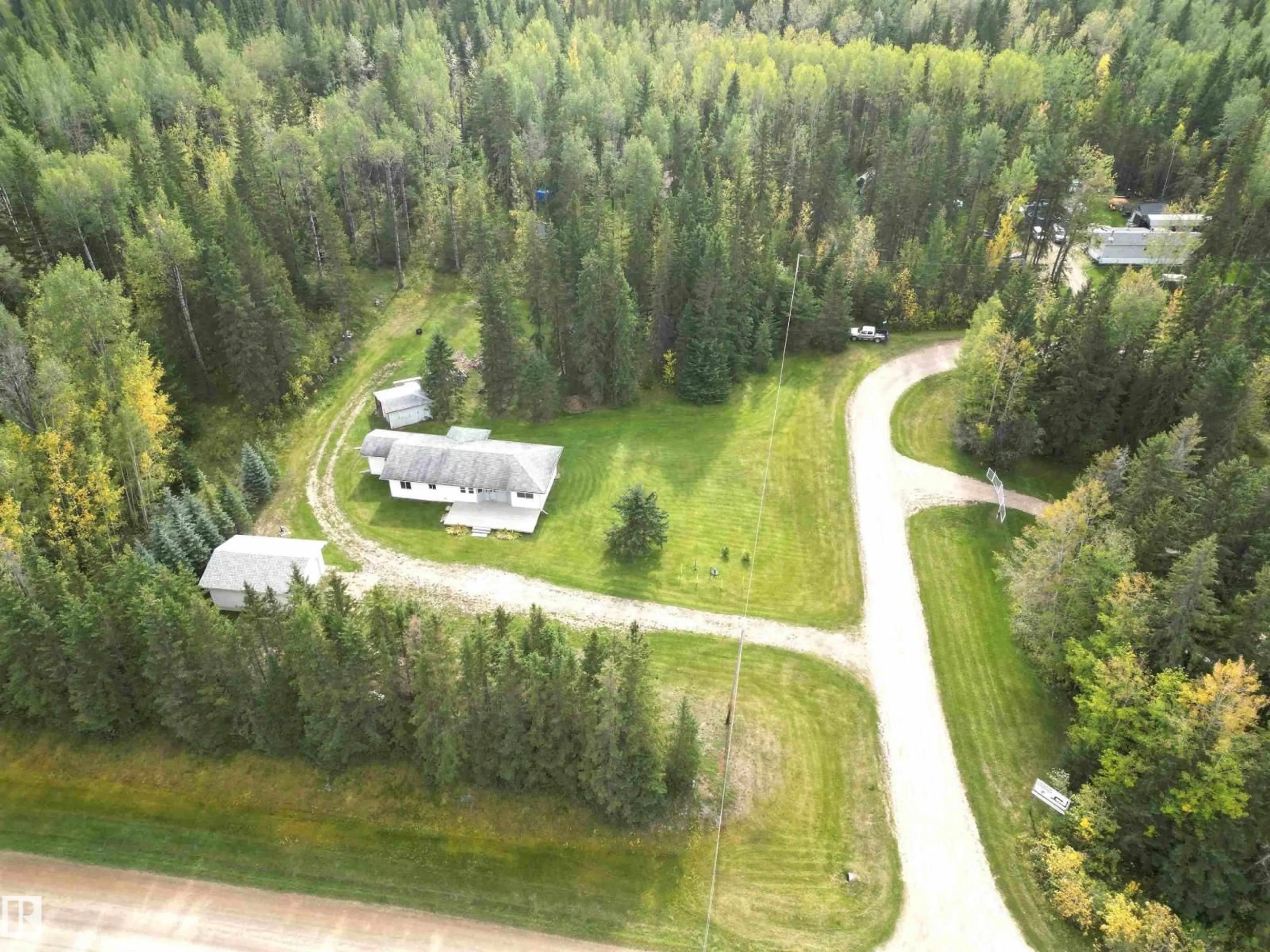 A pic from outside/outdoor area/front of a property/back of a property/a pic from drone, forest/trees view for 55029 HWY 761, Rural Wetaskiwin County Alberta T0C0T0