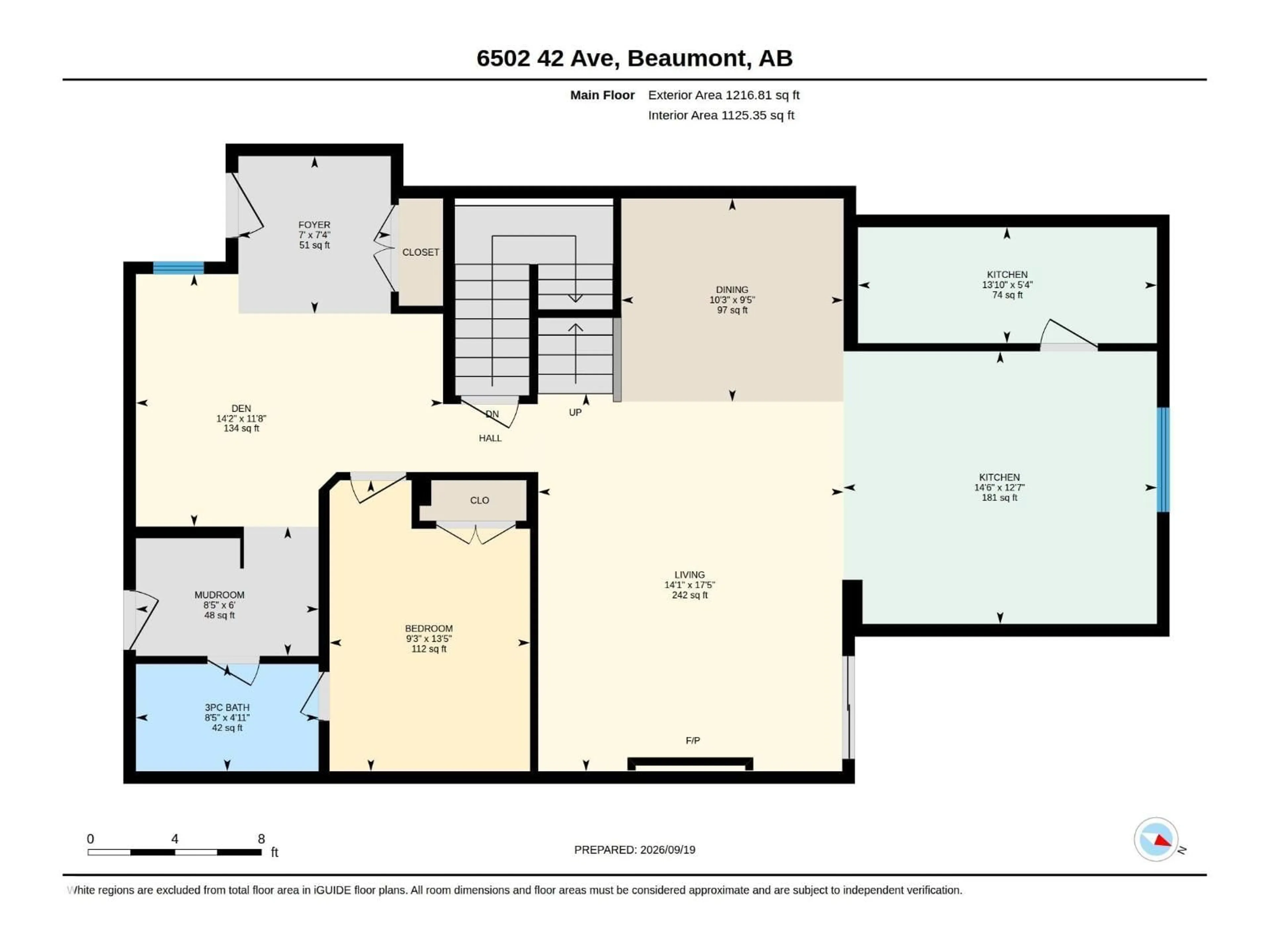 Floor plan for 6502 42 AVE, Beaumont Alberta T4X3E8