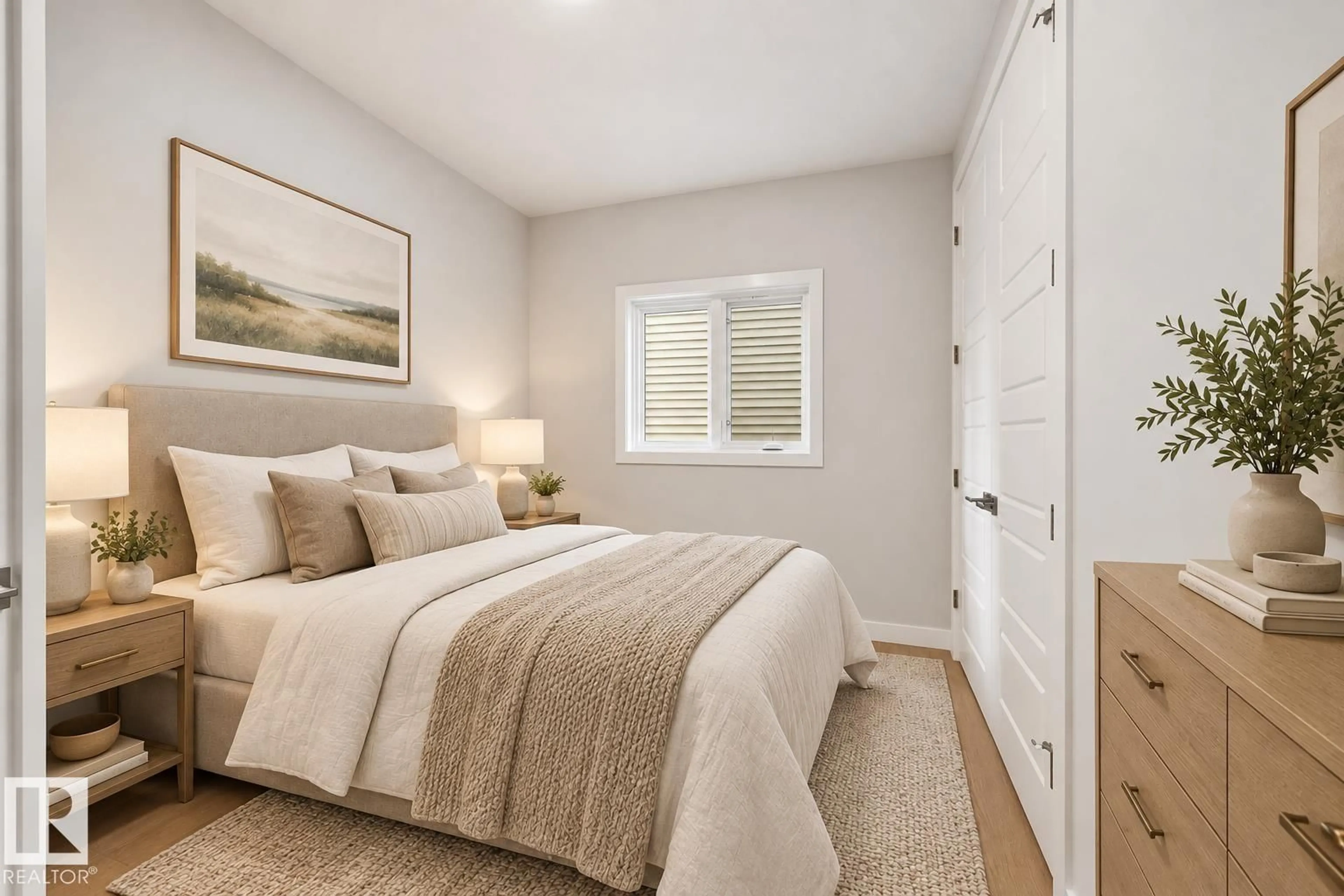 Bedroom with bed, unknown for 19004 20 AV, Edmonton Alberta T6M3E8