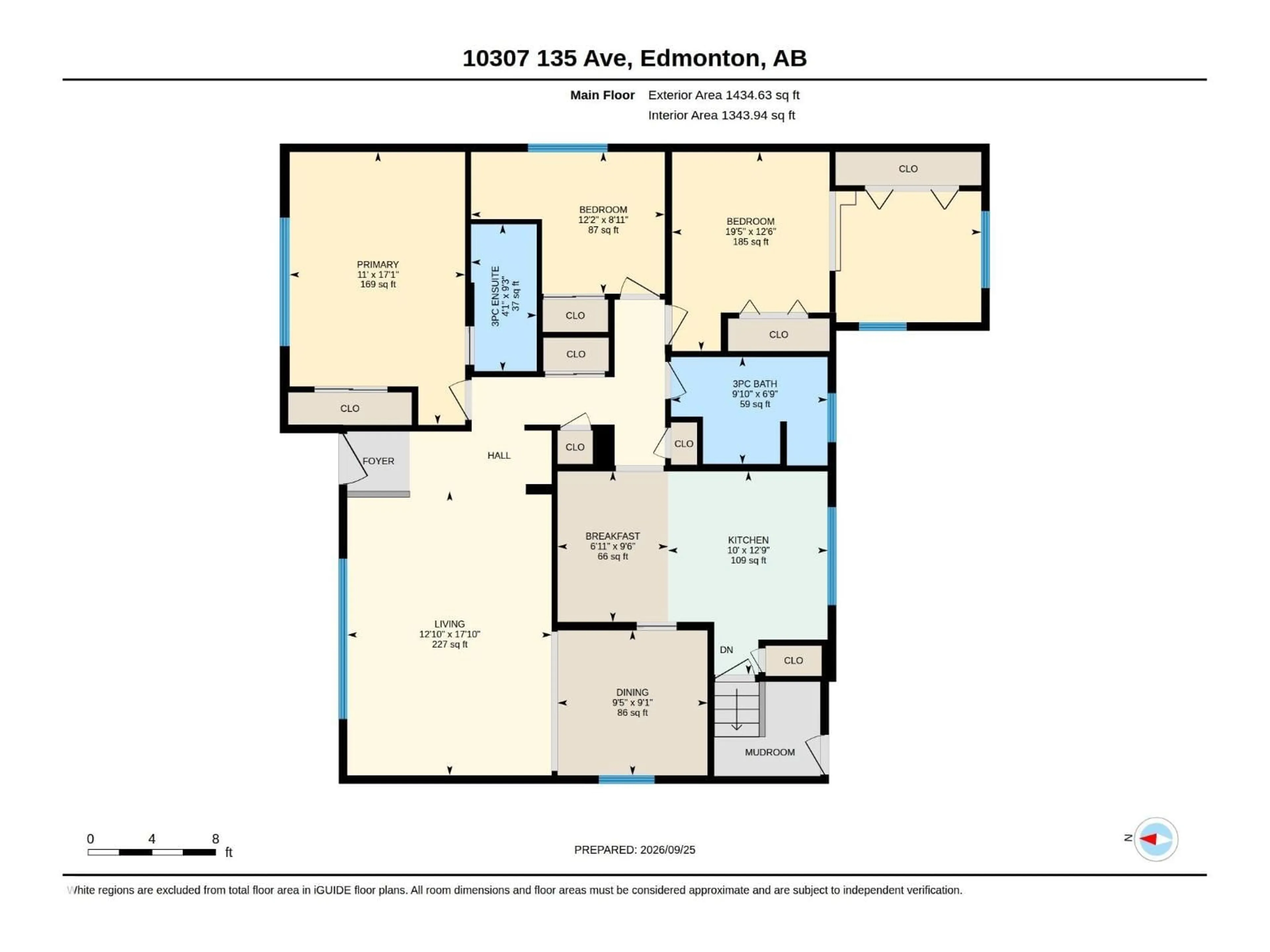 Floor plan for 10307 135 AV, Edmonton Alberta T5E1P3