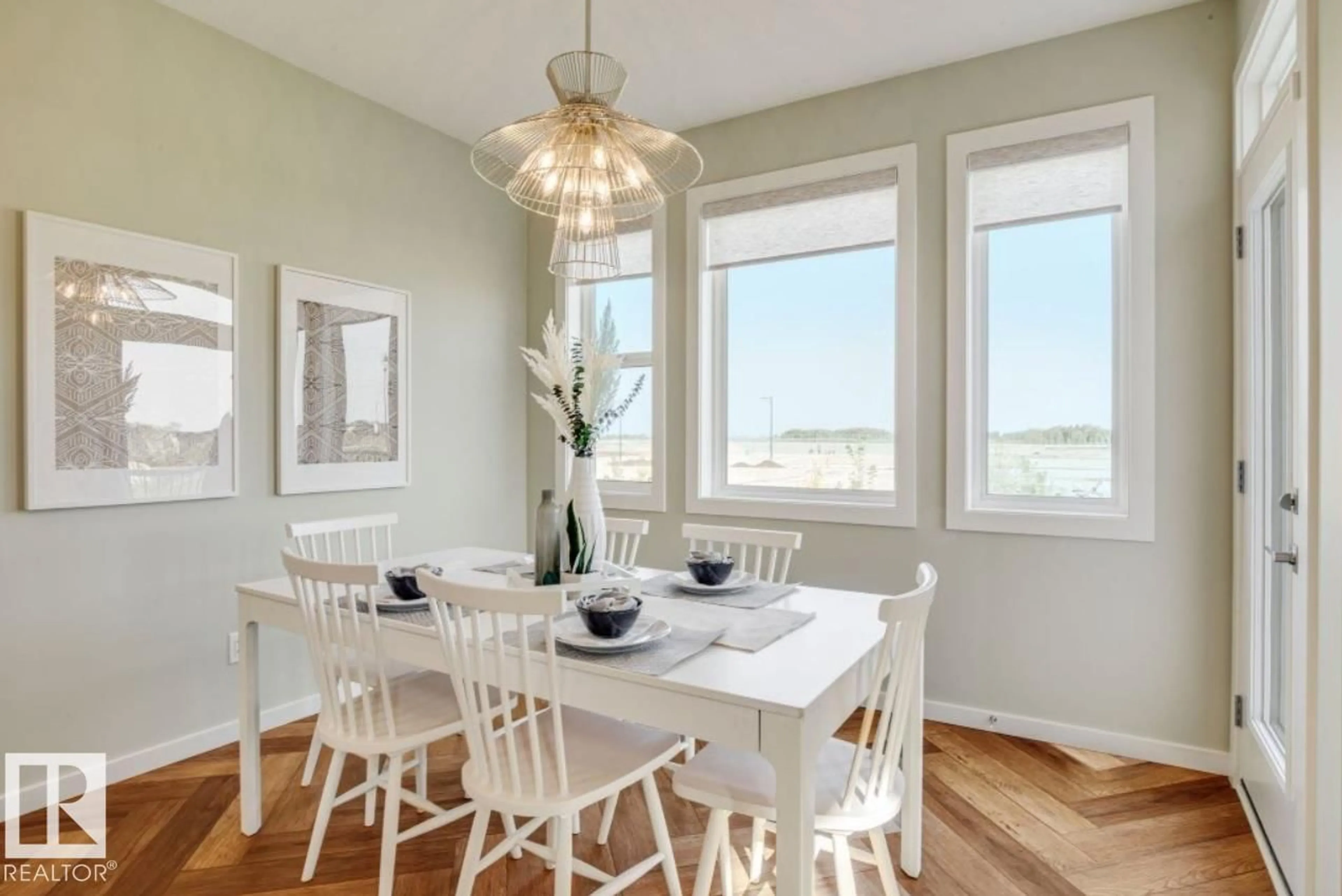 Dining room, wood/laminate floor for 79 ROSA CR, St. Albert Alberta T8N8G5