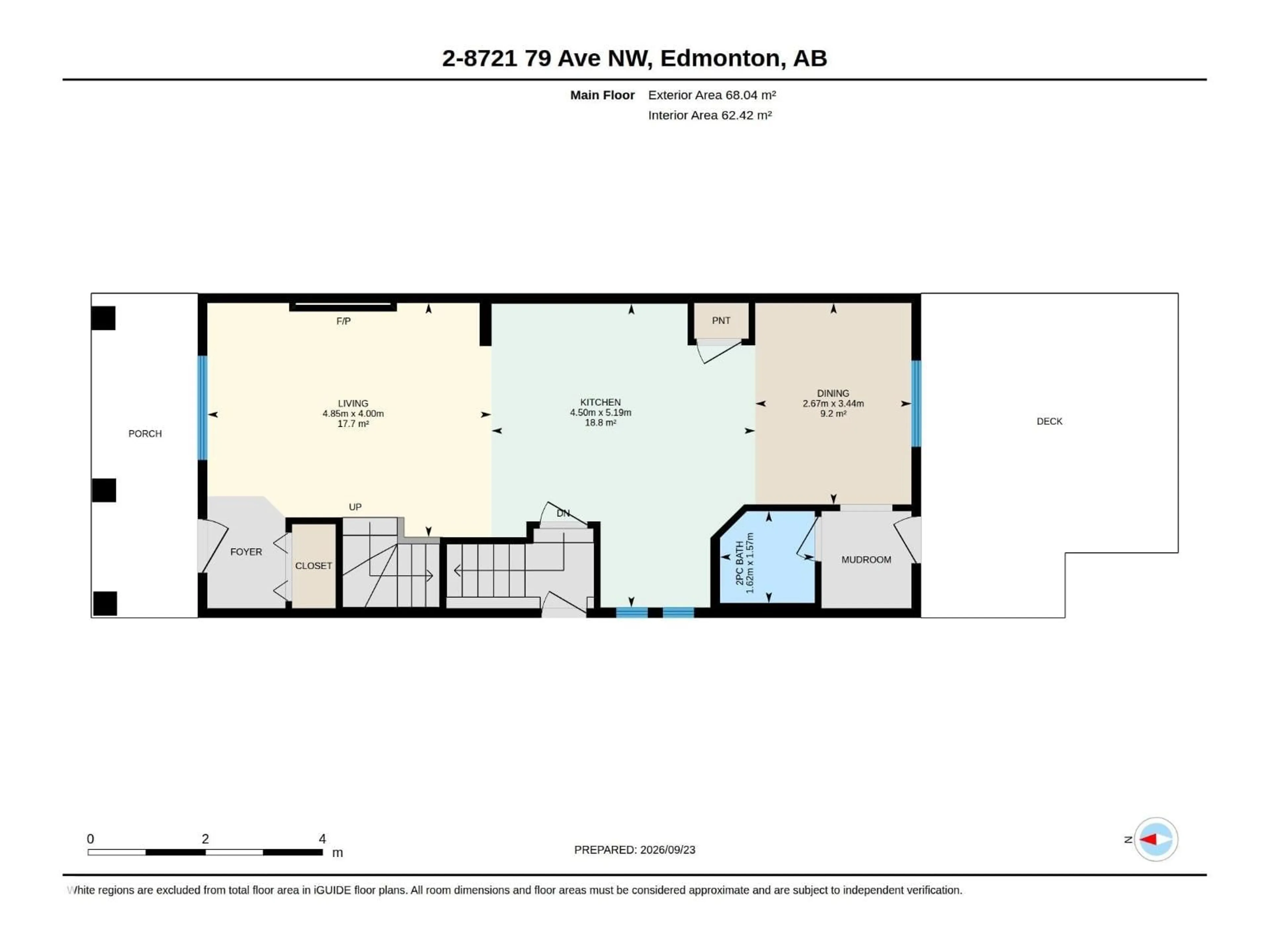 Floor plan for #2 - 8721 79 AV, Edmonton Alberta T6C0R5