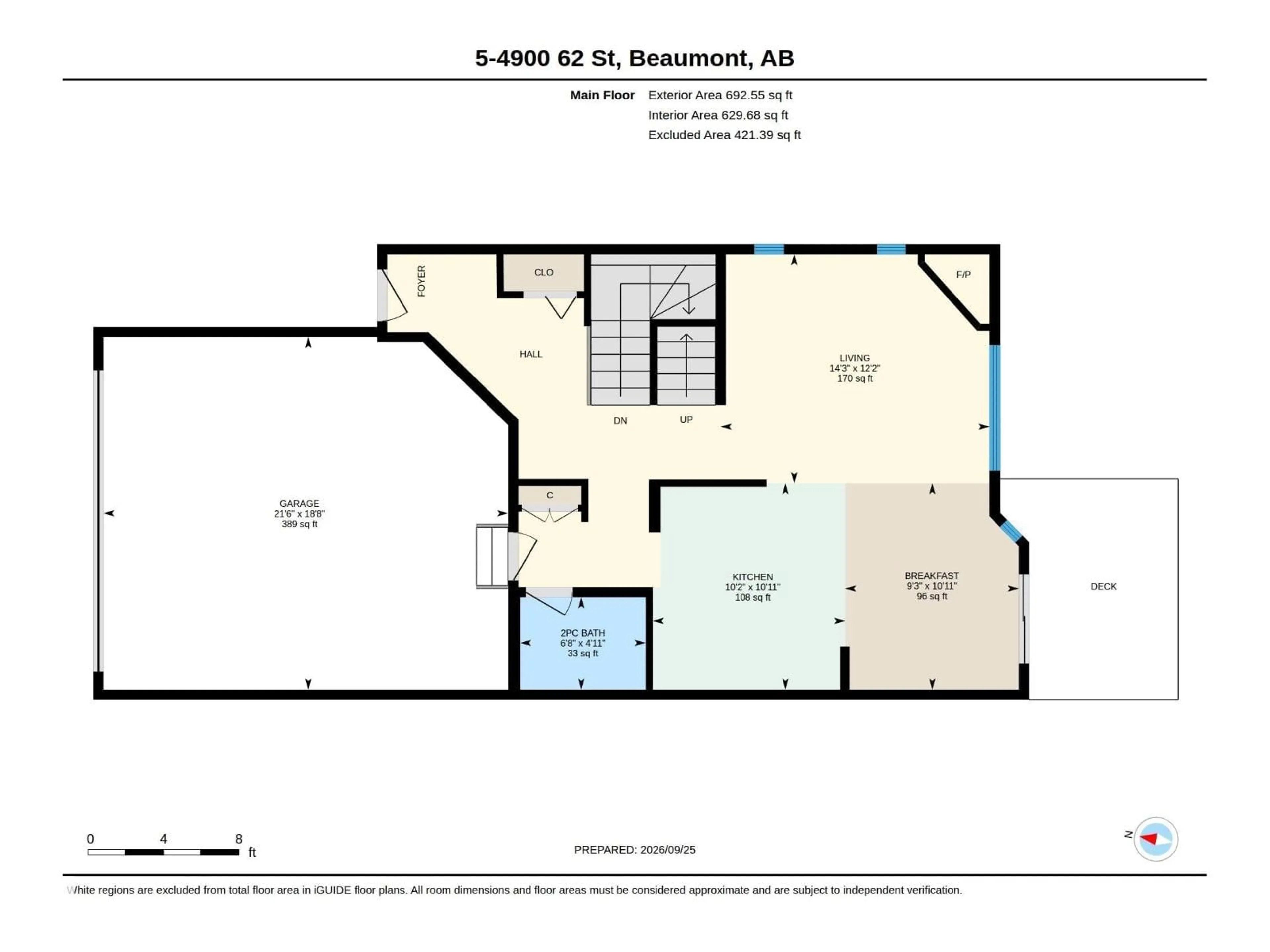 Floor plan for #5 - 4900 62 ST, Beaumont Alberta T4X0C6