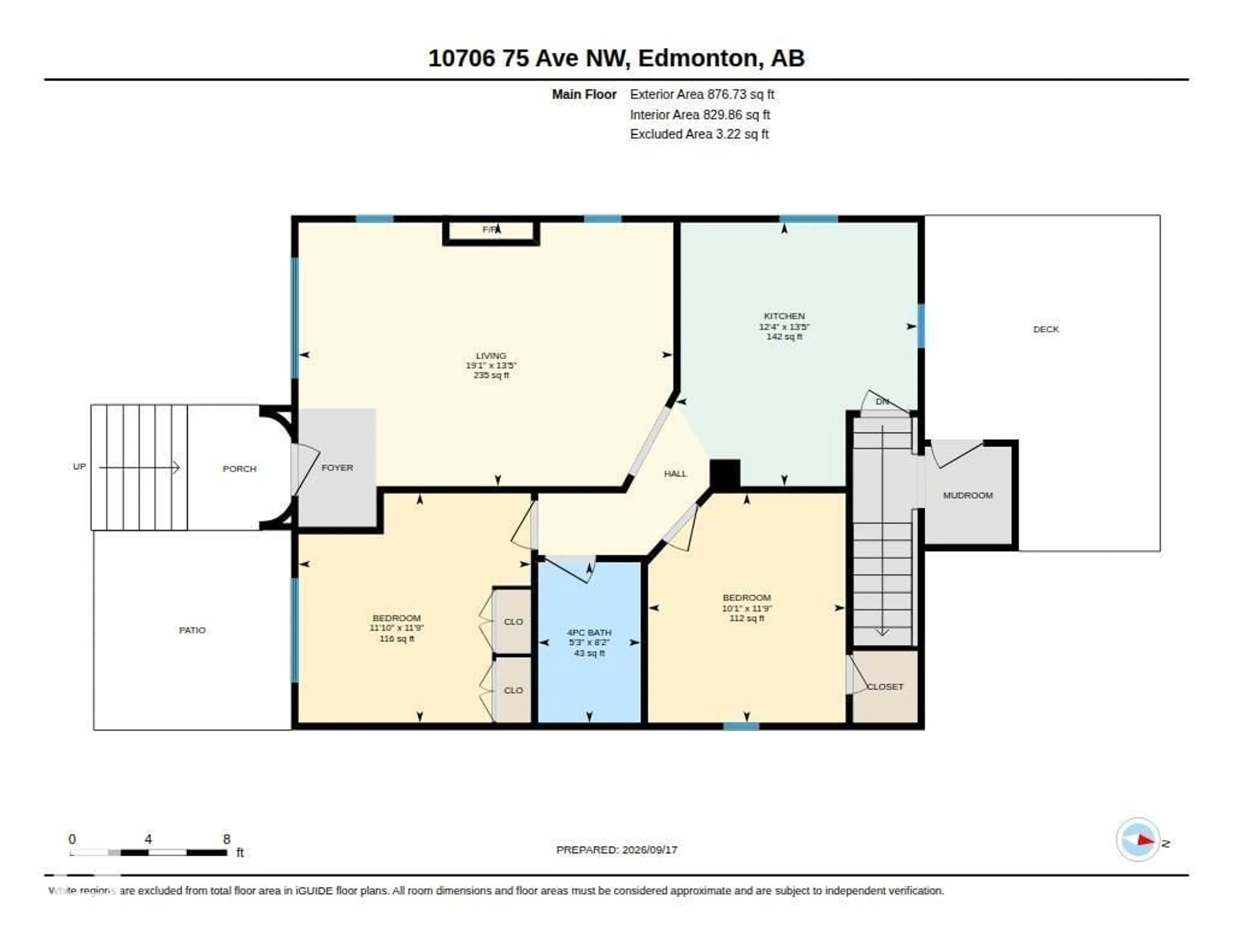 Floor plan for 10706 75 AV, Edmonton Alberta T6E1J9