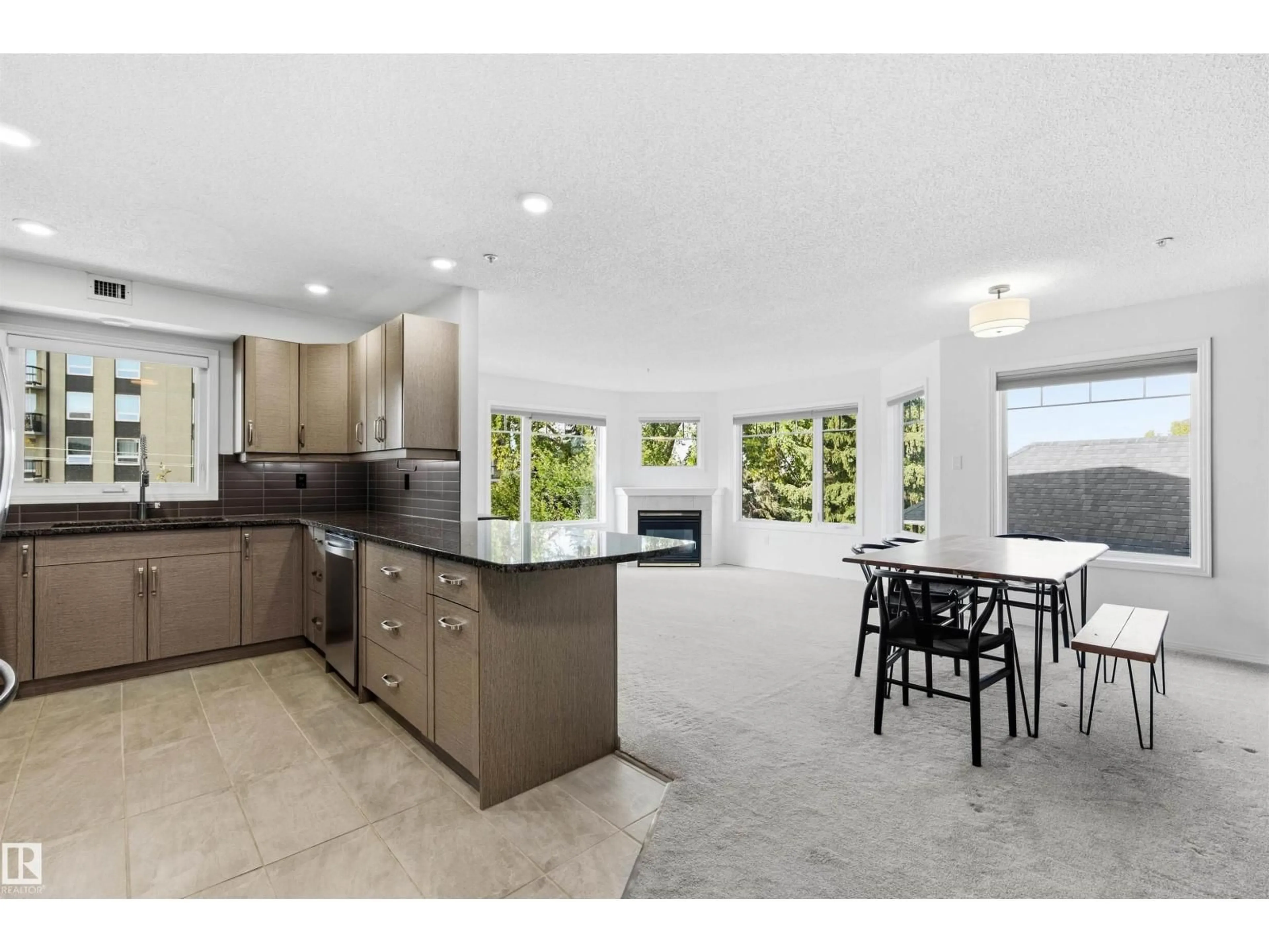 Open concept kitchen, ceramic/tile floor for 309 - 8909 100 ST, Edmonton Alberta T6E6T4