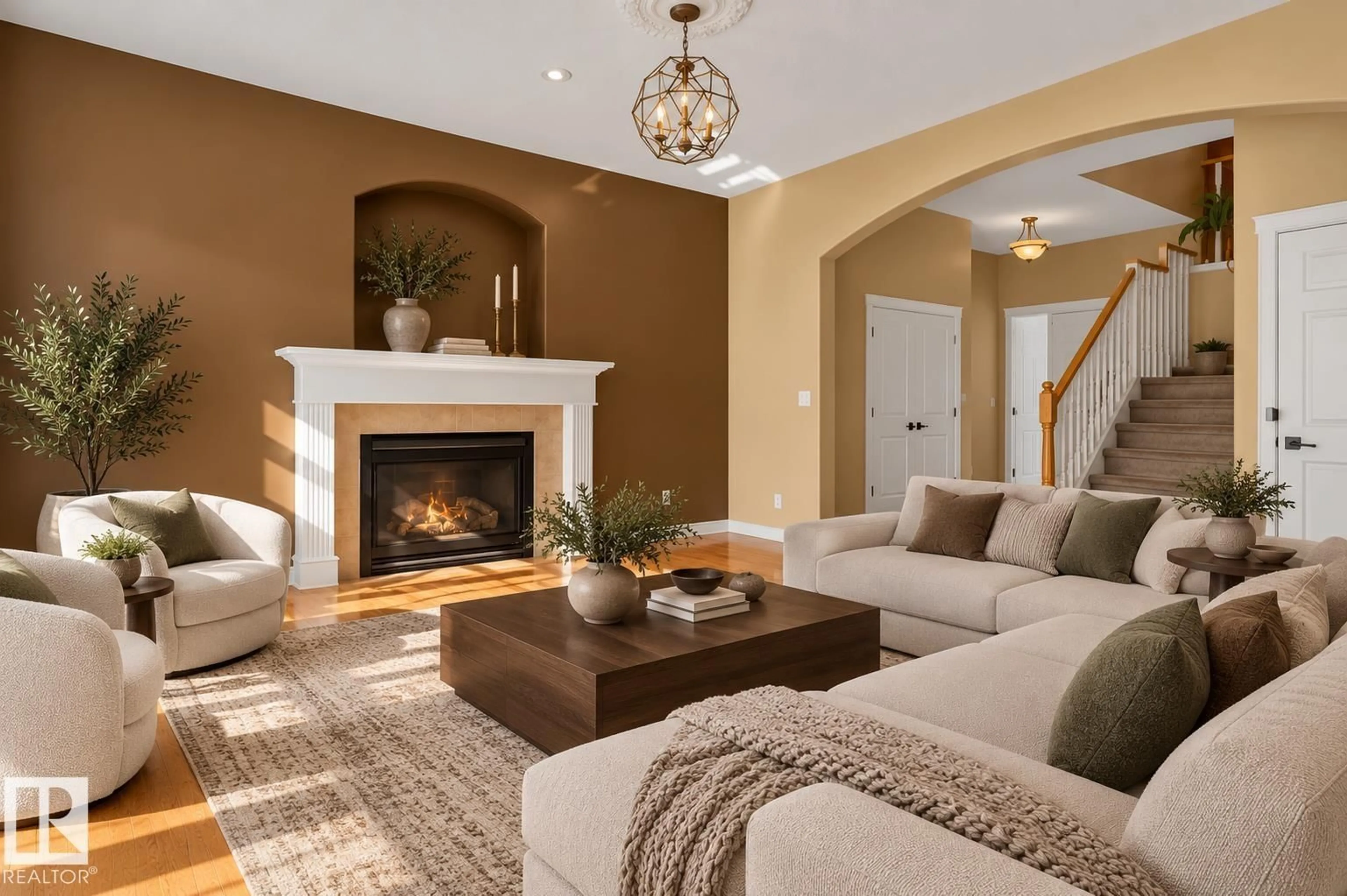 Living room with furniture, unknown for NW - 20435 56 AV, Edmonton Alberta T6M0B8
