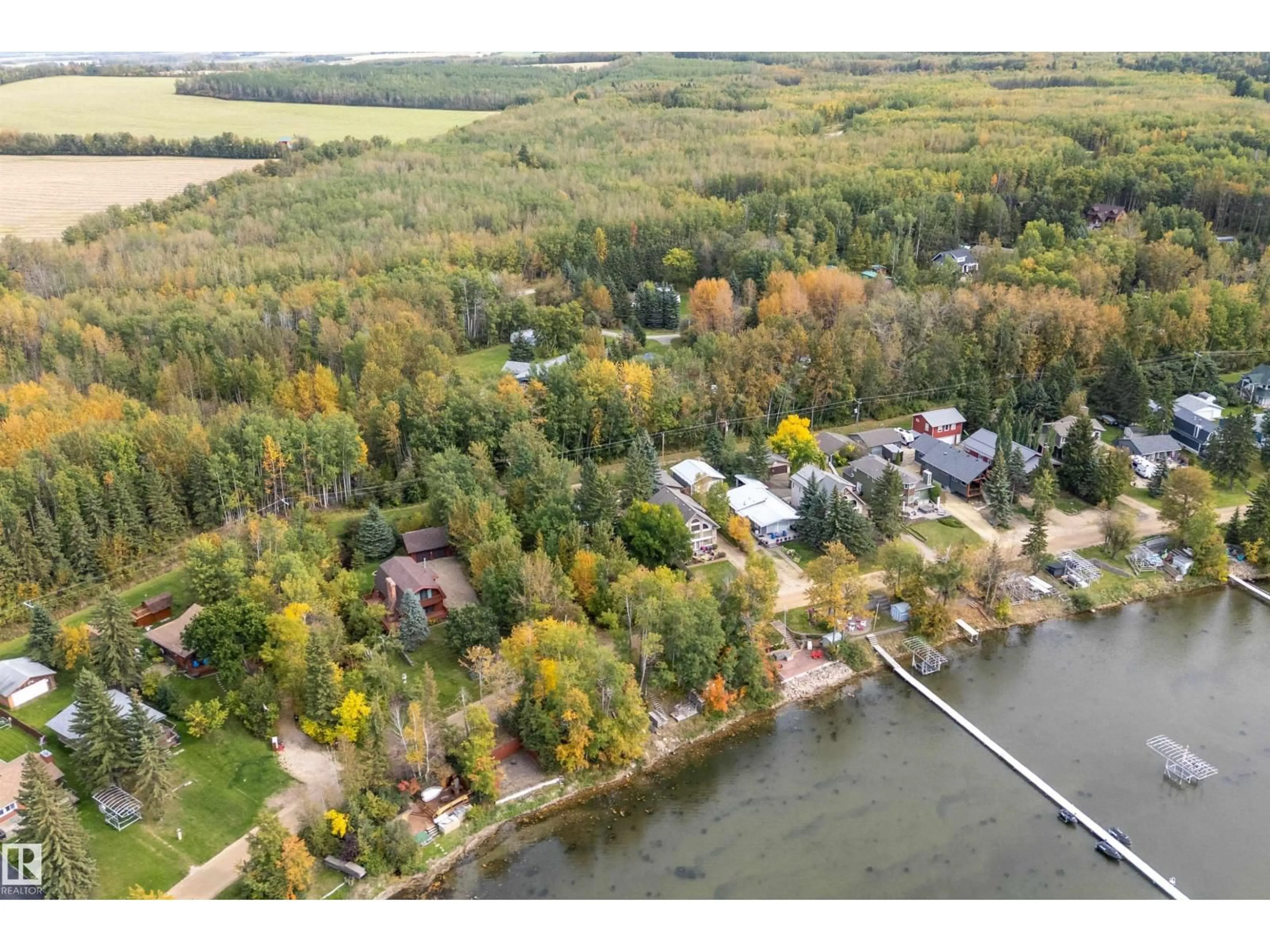 A pic from outside/outdoor area/front of a property/back of a property/a pic from drone, water/lake/river/ocean view for 47422 - 2270 RGE RD 14, Rural Leduc County Alberta T0C2P0