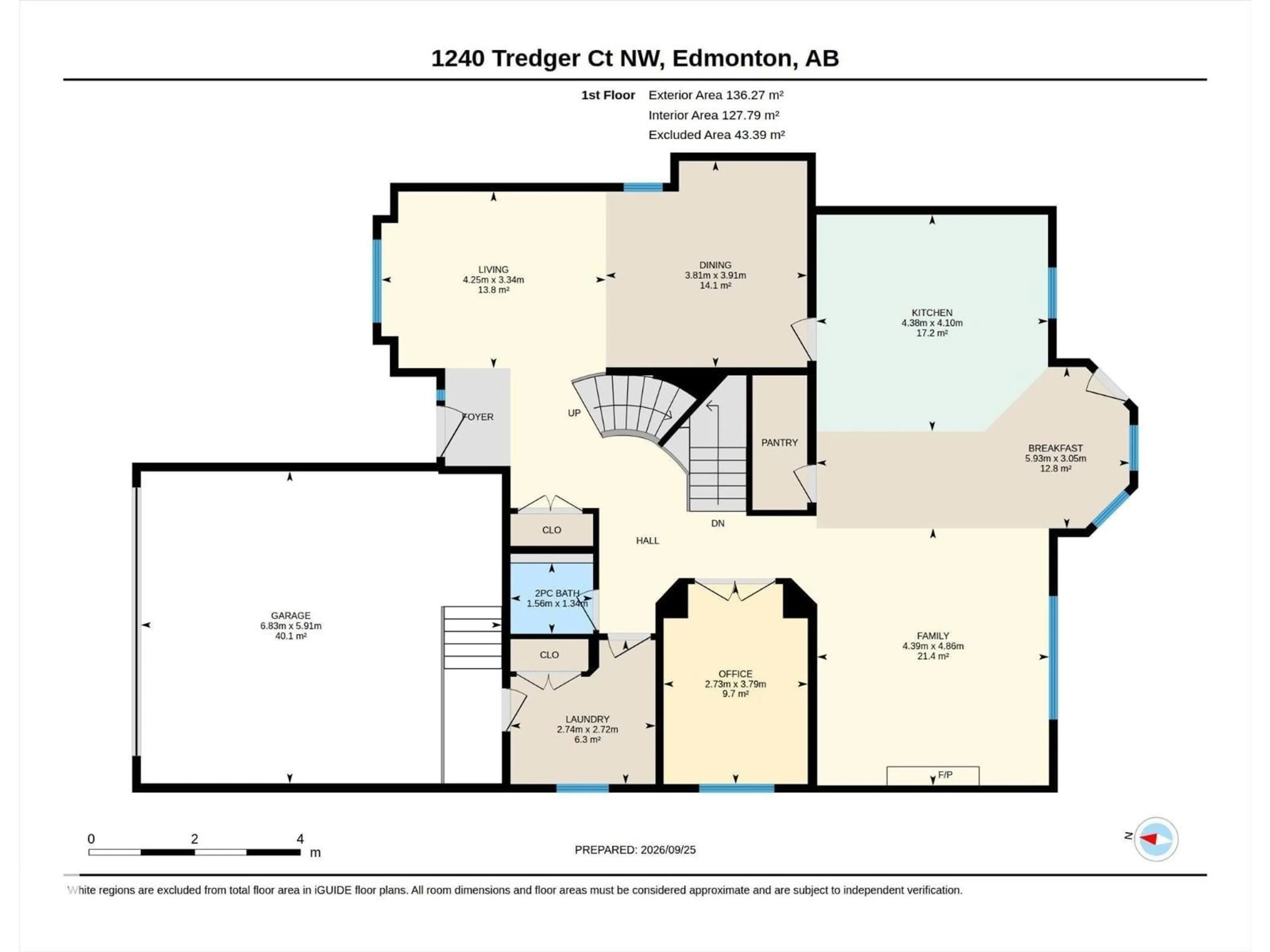 Floor plan for 1240 TREDGER CO, Edmonton Alberta T6R0B1