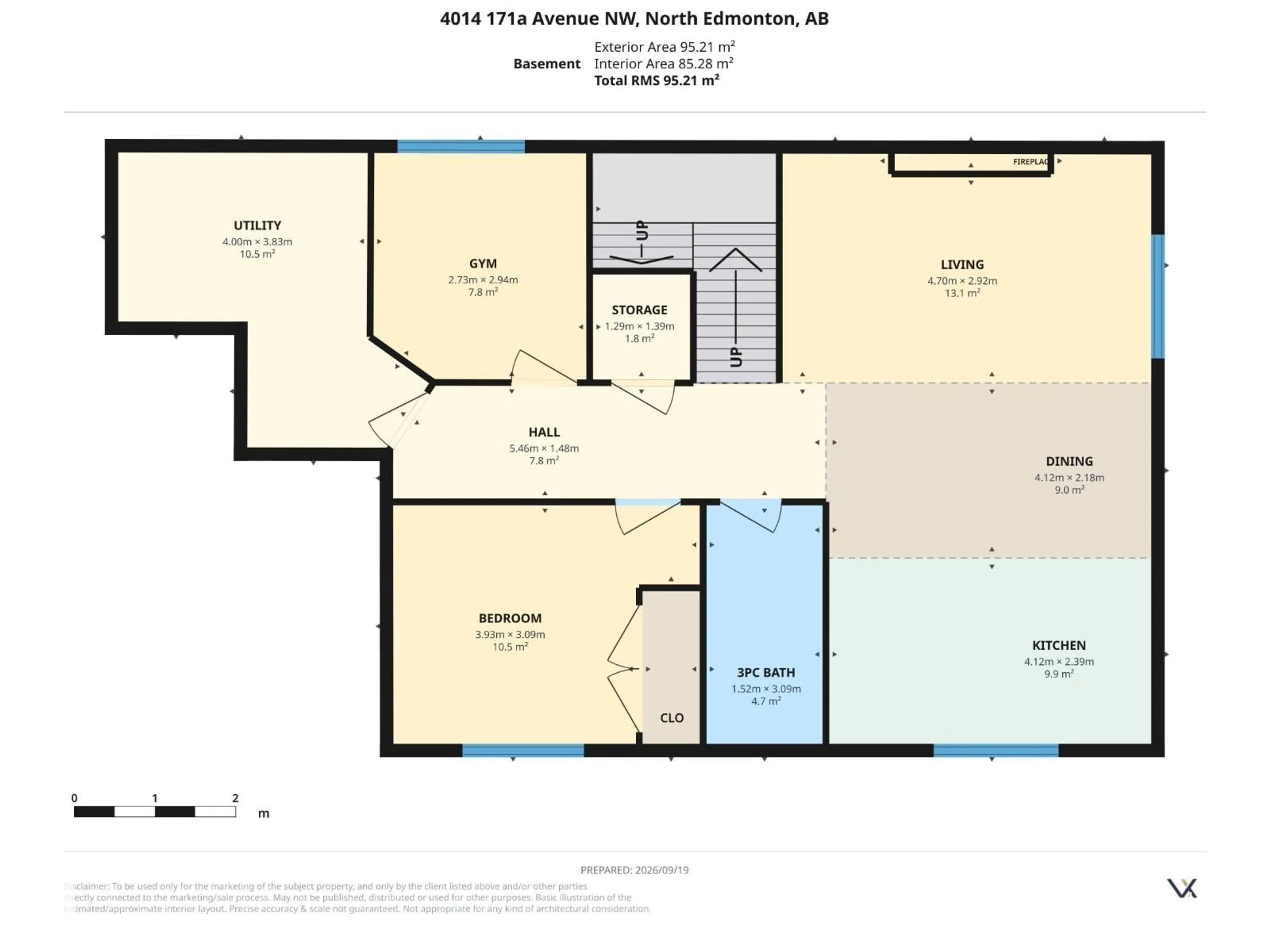 Floor plan for NW - 4014 171A AV, Edmonton Alberta T5Y0Z4
